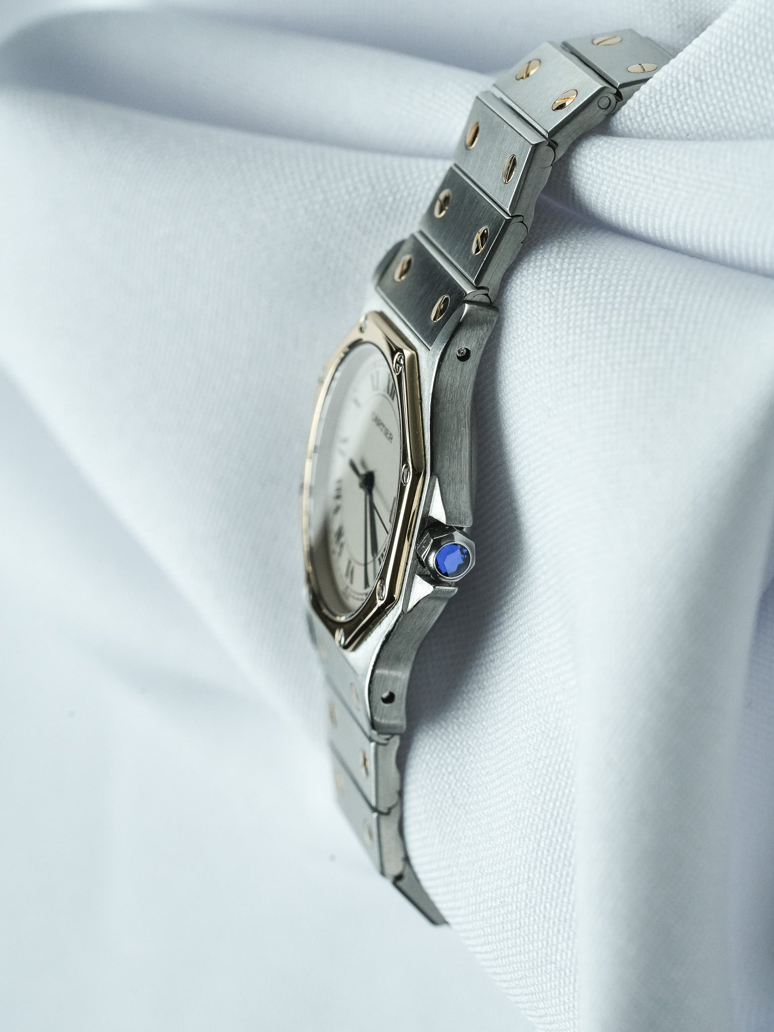 Montre Cartier Santos Octogonale Vintage - 29mm Acier Or Quartz (1980s) - Atelier Victor