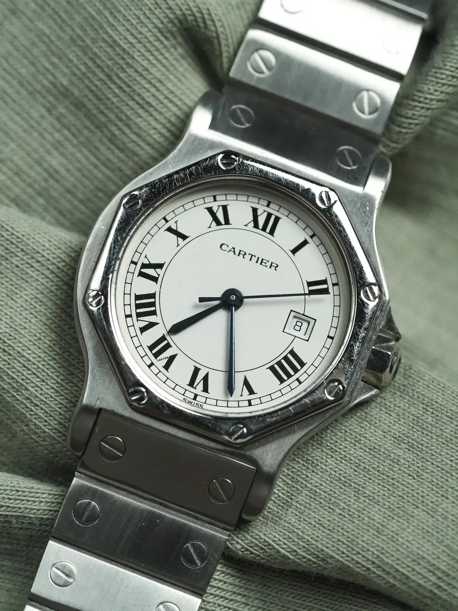 Montre Cartier Santos Octogonale Vintage - Acier 2965 (Années 1980) - Atelier Victor