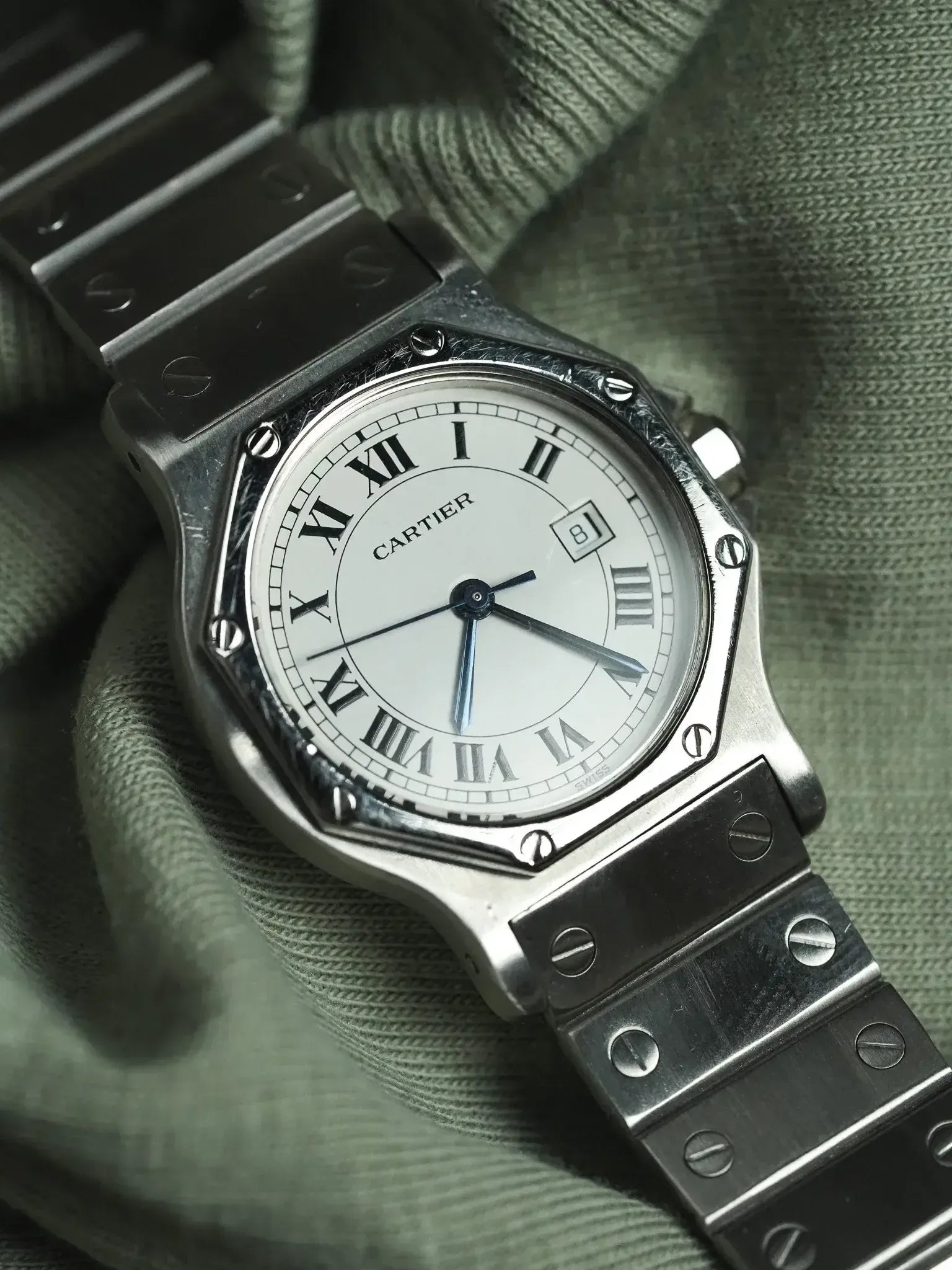 Montre Cartier Santos Octogonale Vintage - Acier 2965 (Années 1980) - Atelier Victor