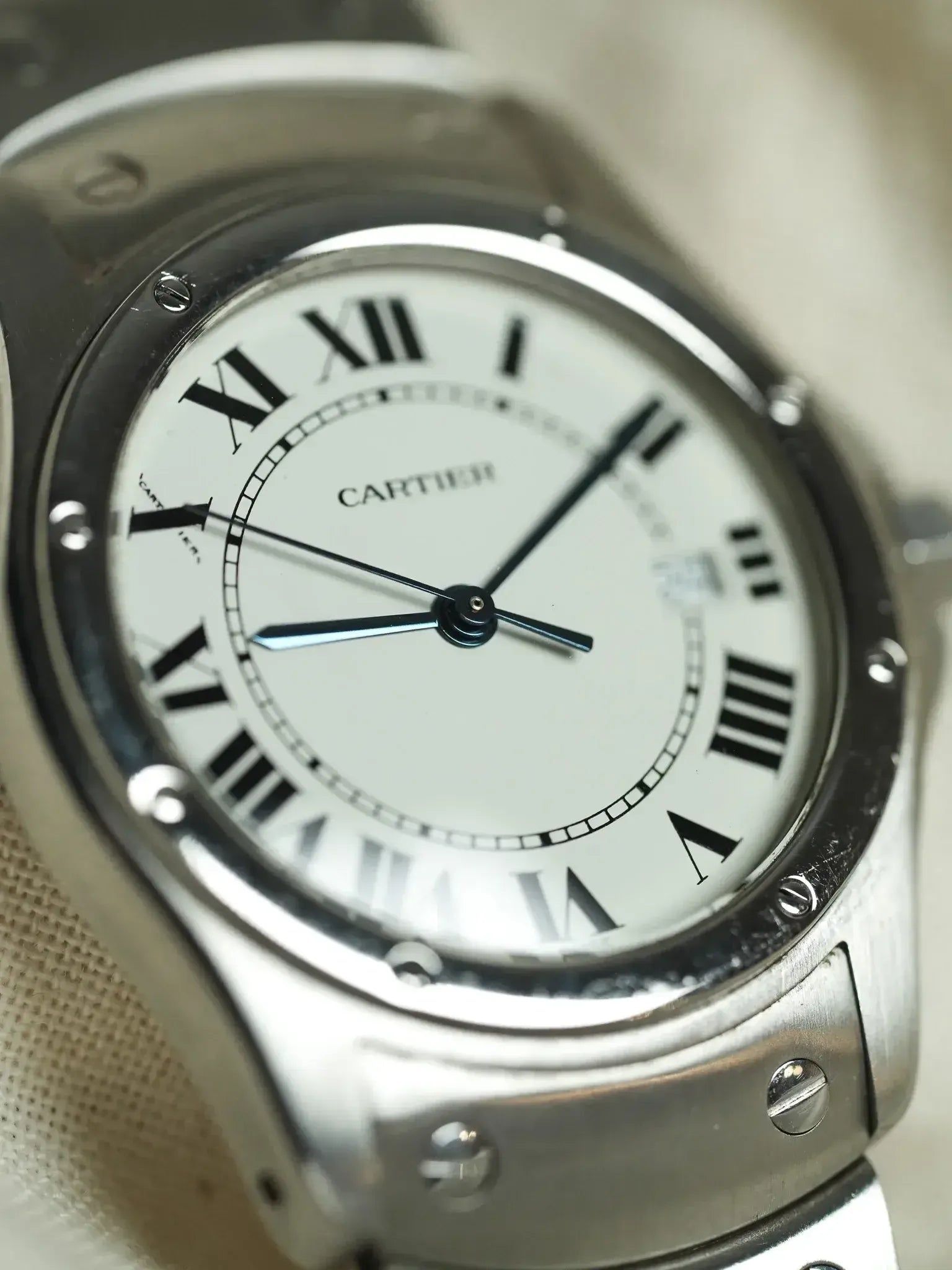 Montre Cartier Santos Ronde GM Vintage - Acier 1561 (Années 1990) - Atelier Victor