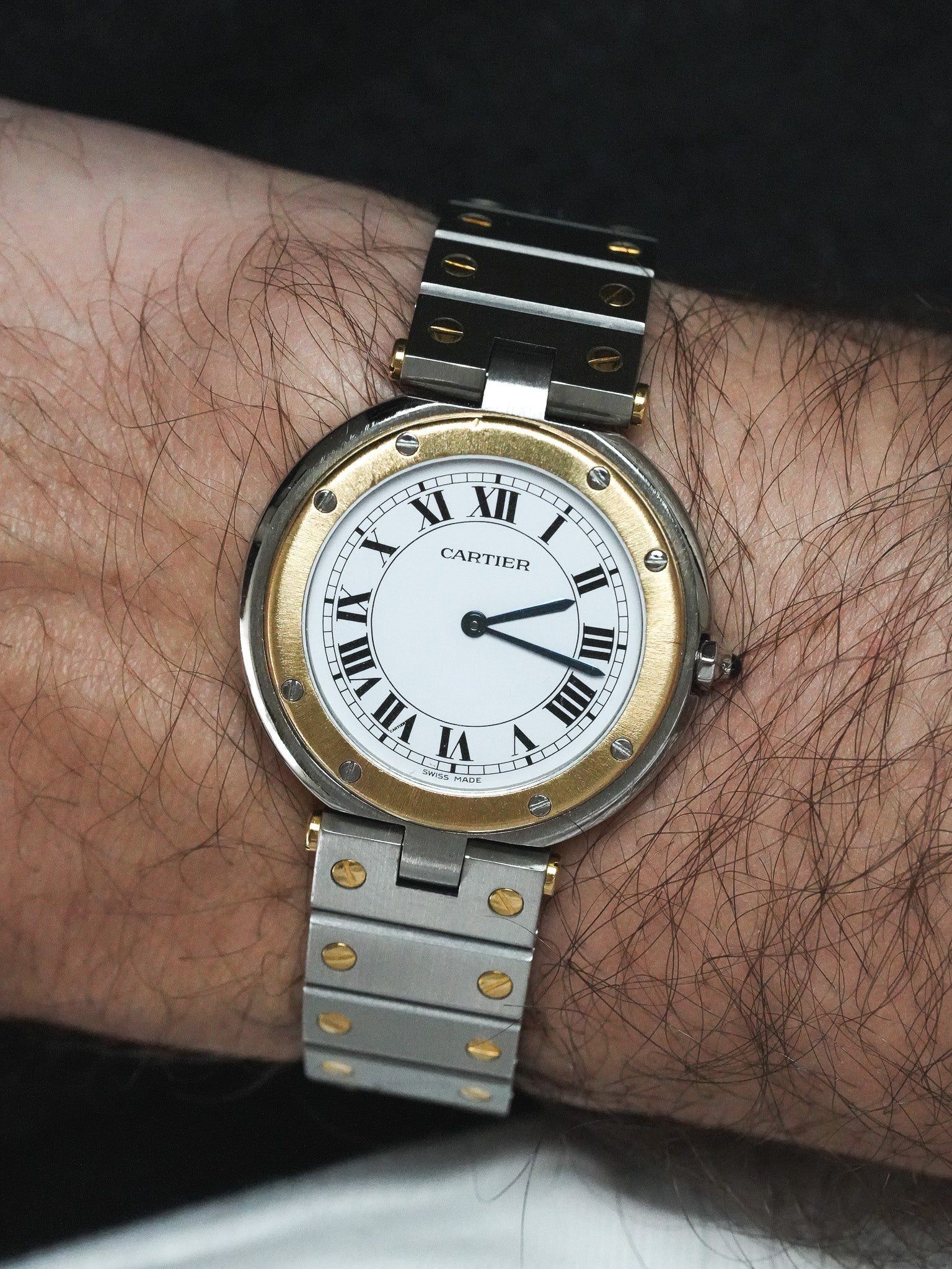 Montre Cartier Santos Vendome GM Vintage - Or et Acier 8191 (Années 1980) - Atelier Victor