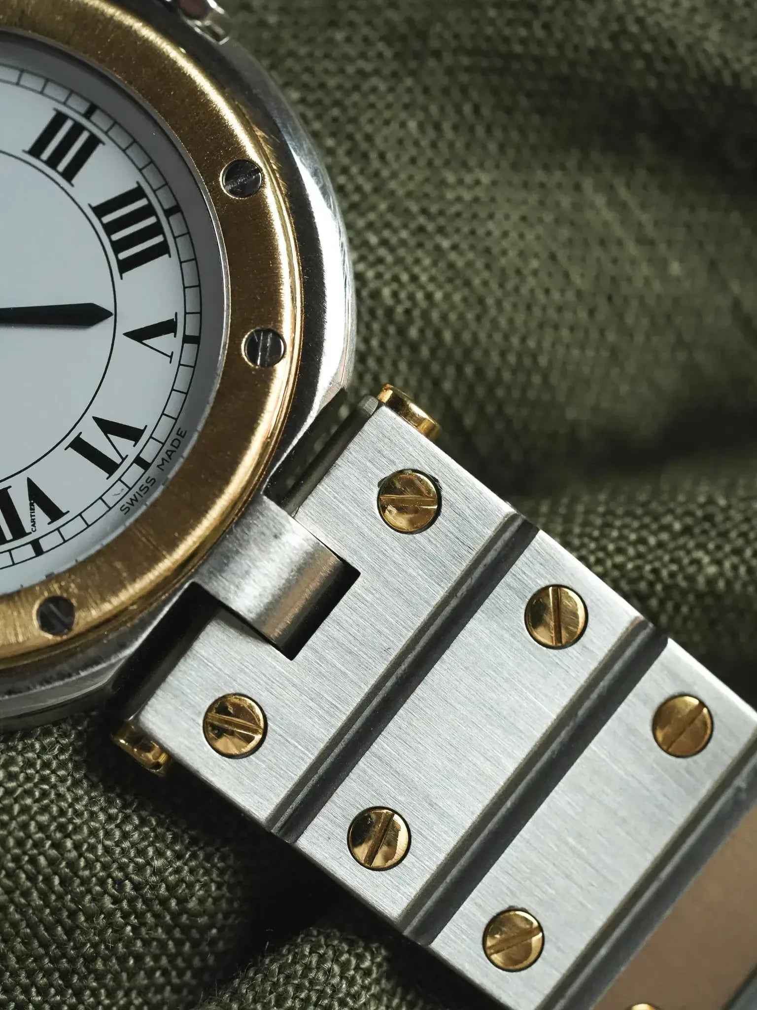 Montre Cartier Santos Vendome GM Vintage - Or et Acier 8191 (Années 1980) - Atelier Victor