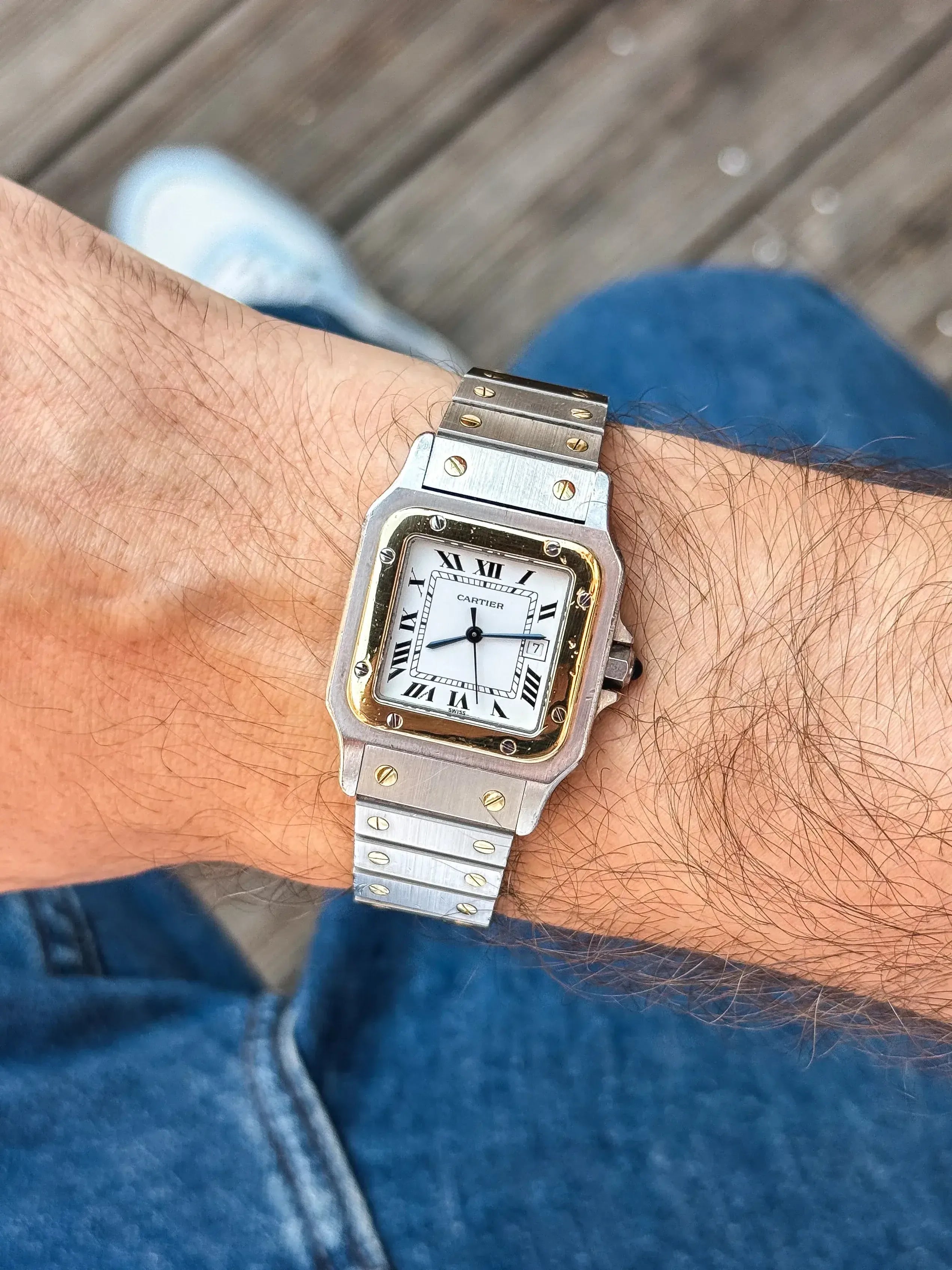 Montre Cartier Santos Vintage 2961 Or et Acier (Années 1980) - Atelier Victor