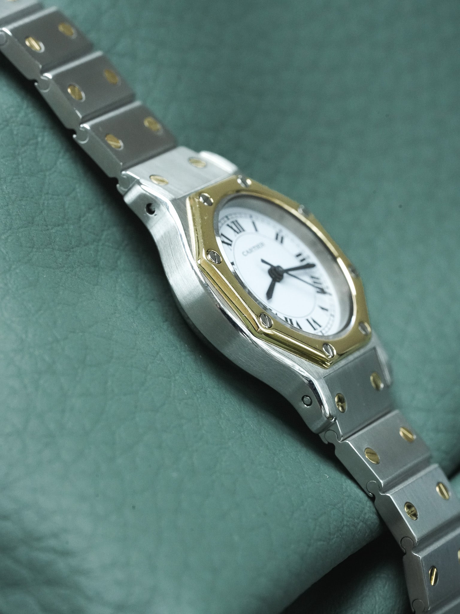 Montre Cartier Santos Vintage - Octogonale 24mm Acier Or Automatique Femme (Années 1980) - Atelier Victor