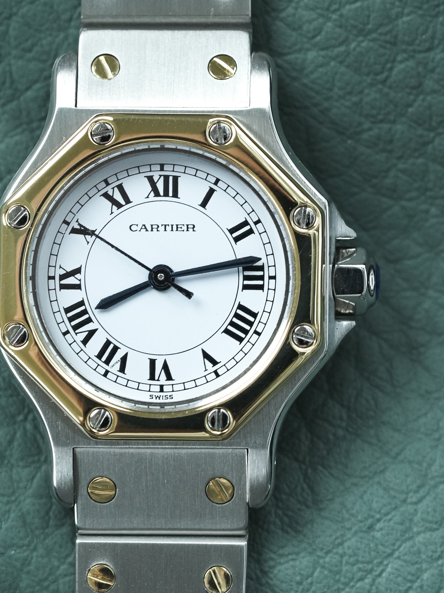 Montre Cartier Santos Vintage - Octogonale 24mm Acier Or Automatique Femme (Années 1980) - Atelier Victor