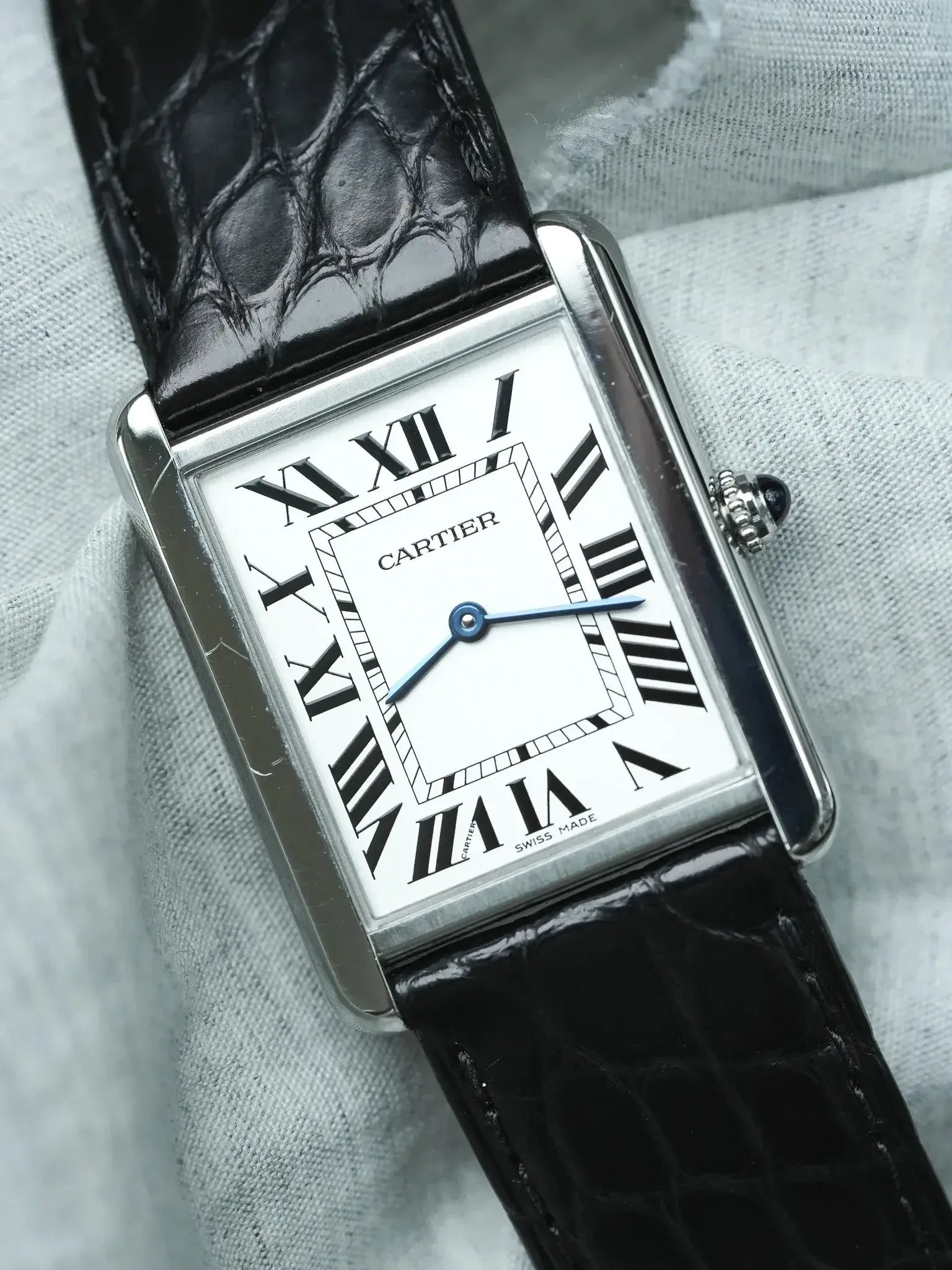 Montre Cartier Tank Solo Large (Ref. 3169) - Acier & Boucle Déployante (2010s) - Atelier Victor
