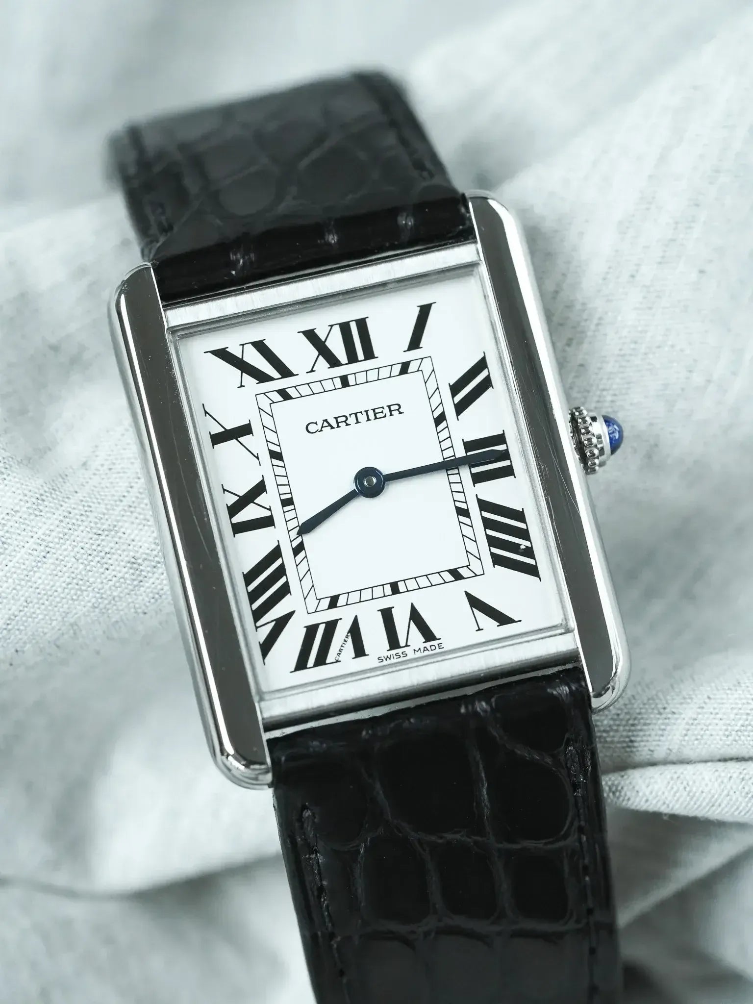 Montre Cartier Tank Solo Large (Ref. 3169) - Acier & Boucle Déployante (2010s) - Atelier Victor