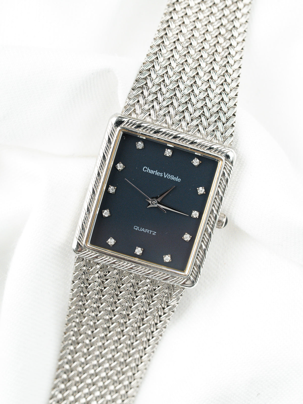 Corona con cabochon blu - Charles Vögele CV-7357 Orologio - Atelier Victor
