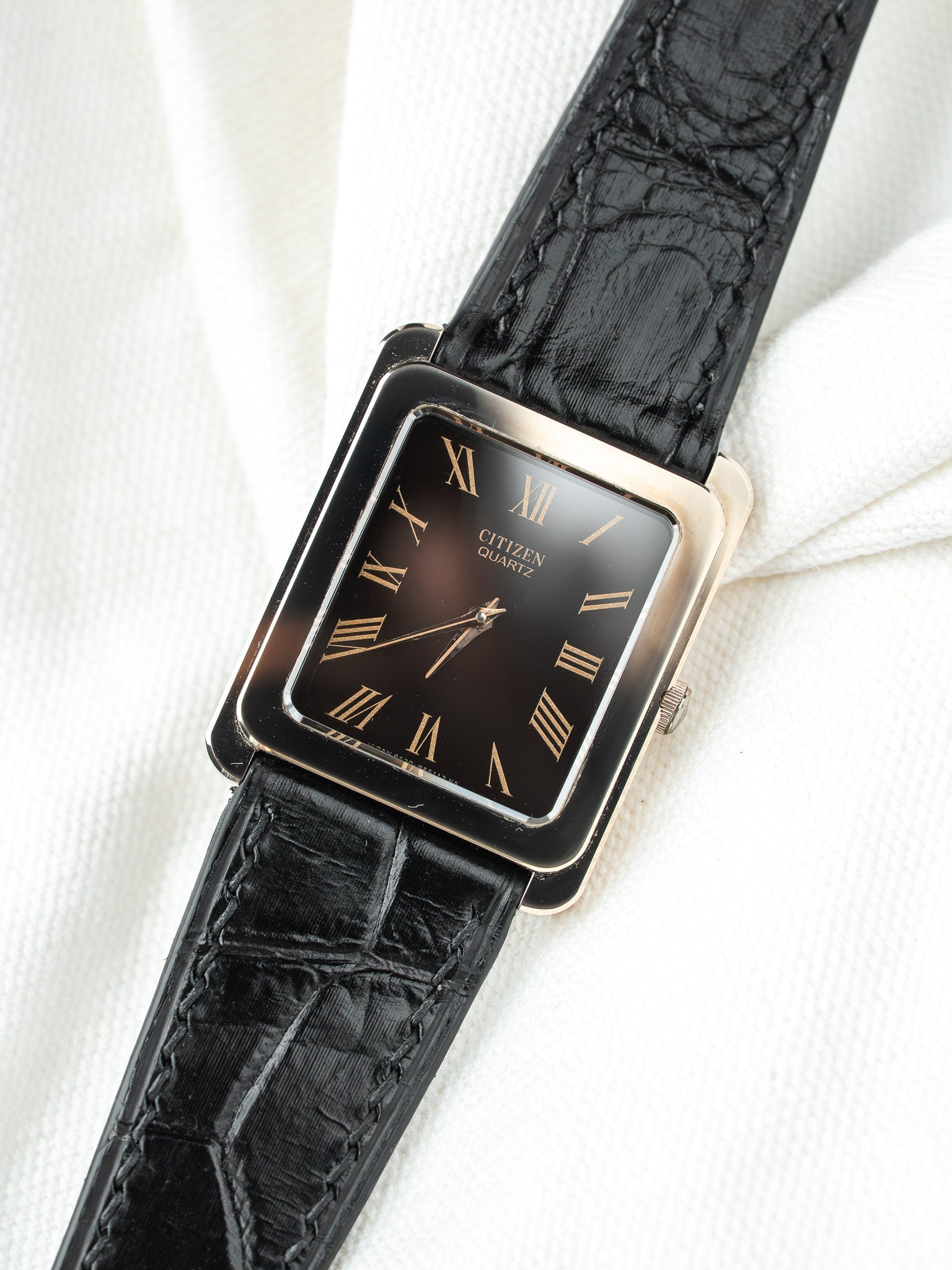 Montre Citizen Vintage - Tank Chocolat Bronze (1987) - Atelier Victor