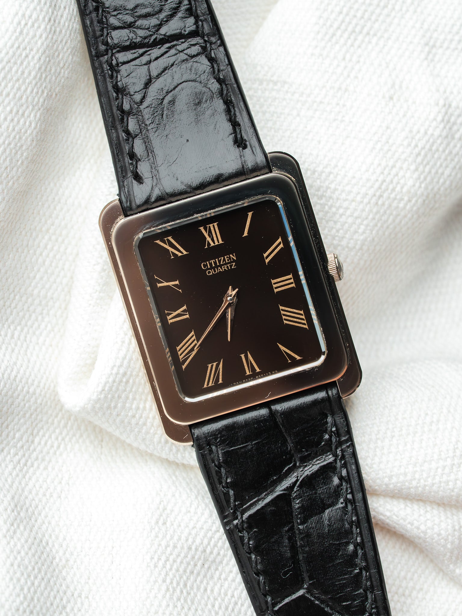 Montre Citizen Vintage - Tank Chocolat Bronze (1987) - Atelier Victor