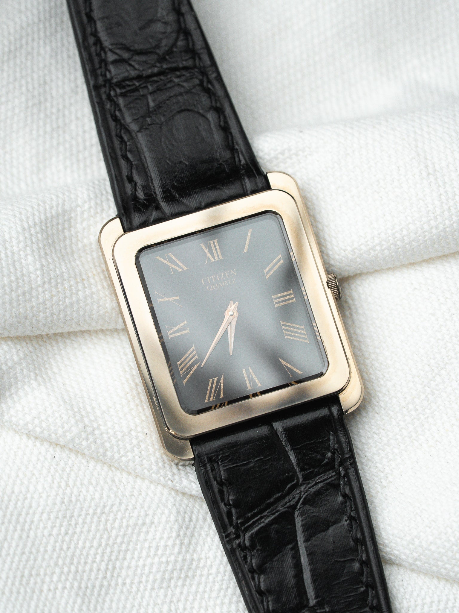 Montre Citizen Vintage - Tank Chocolat Bronze (1987) - Atelier Victor
