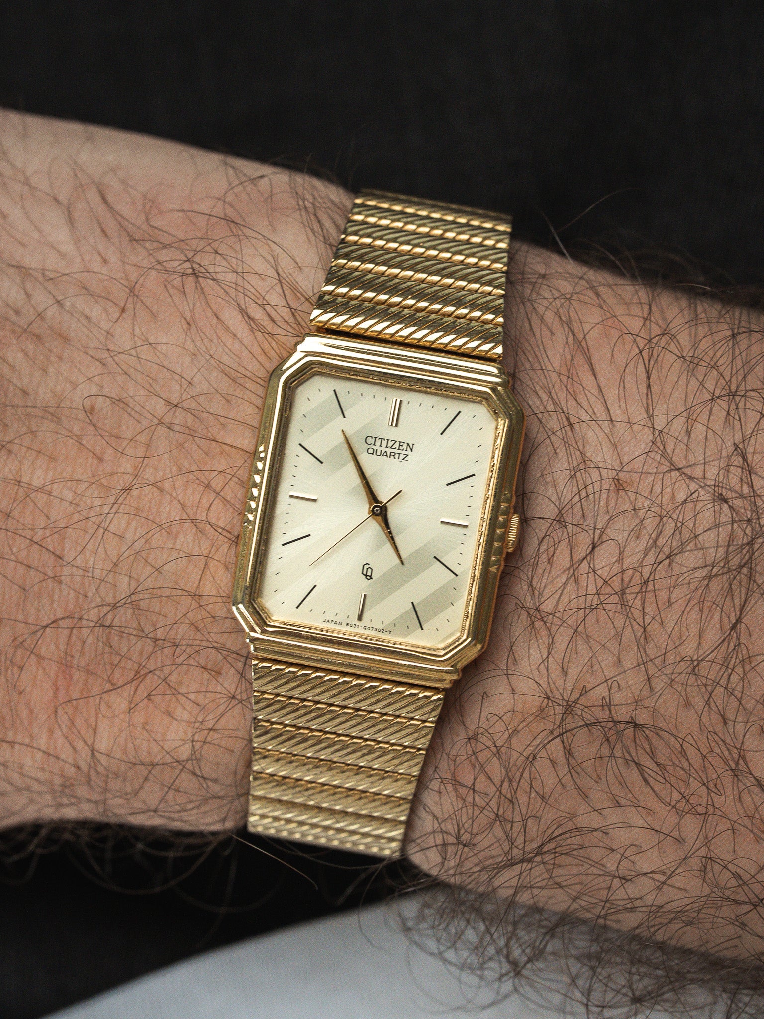 Orologio Citizen Vintage - Tank Oro a maglia intrecciata (1982)