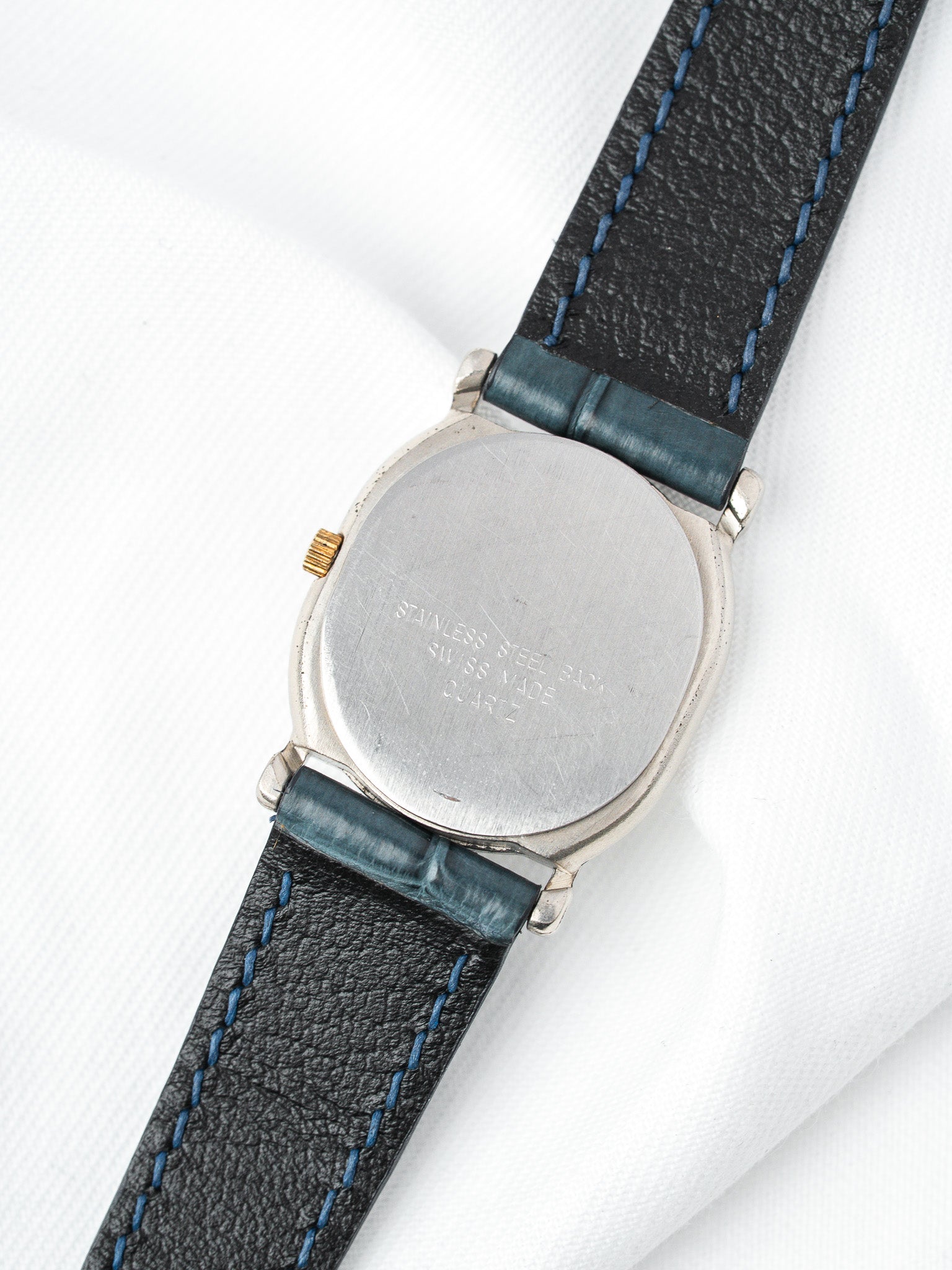 ساعة Curtis فينتاج من الفولاذ — طور القمر وميناء أبيض (1990s)