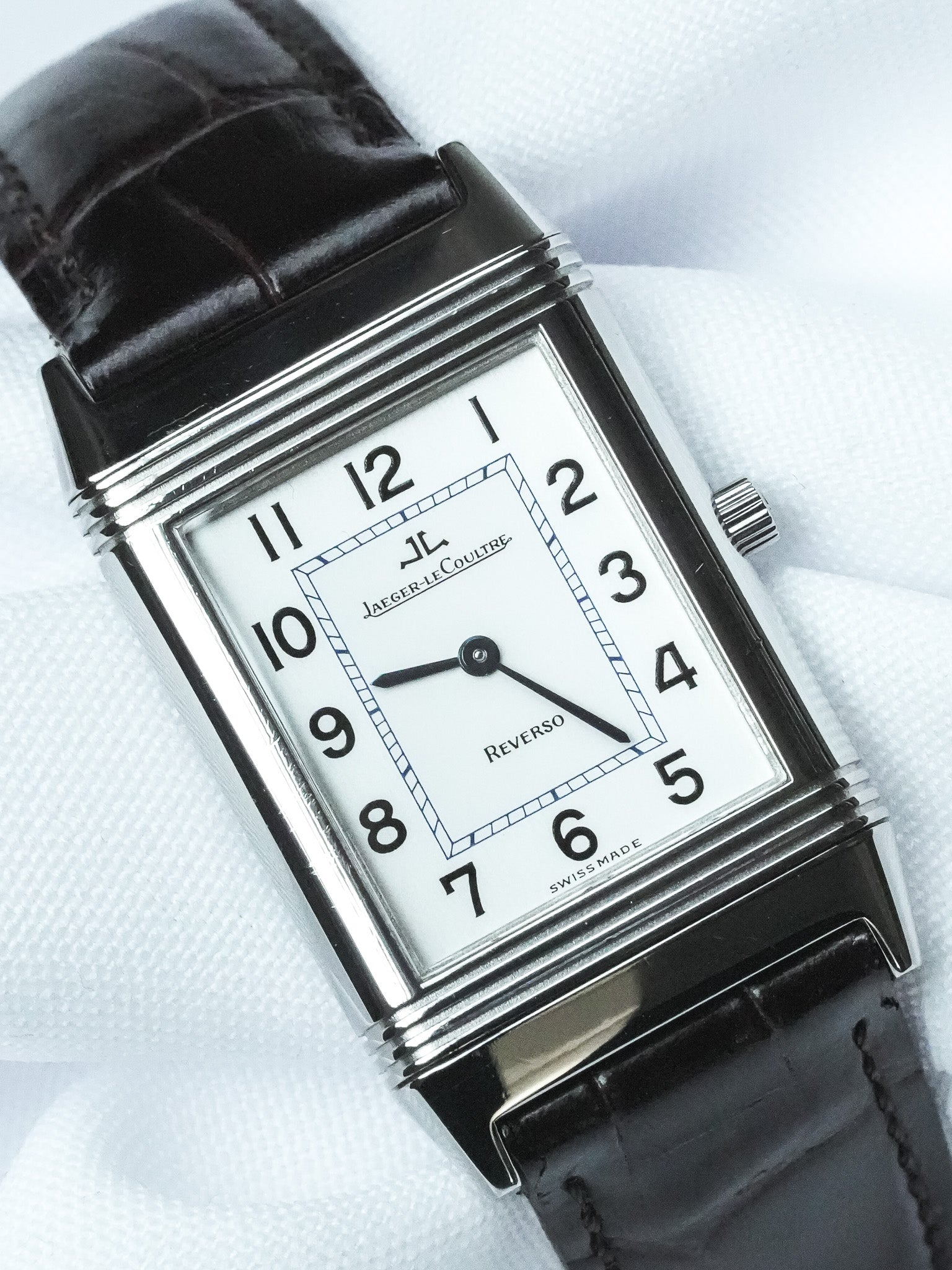 Montre Jaeger-LeCoultre Reservo 250.8.86 Vintage - Manuel Extra-Plate Acier Argent (1990s) - Atelier Victor