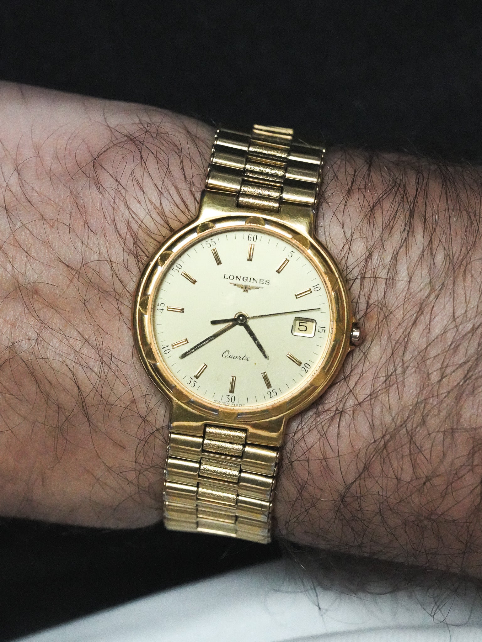 Longines Conquest Vintage Watch - 35mm Gold-Plated Date (1990s)
