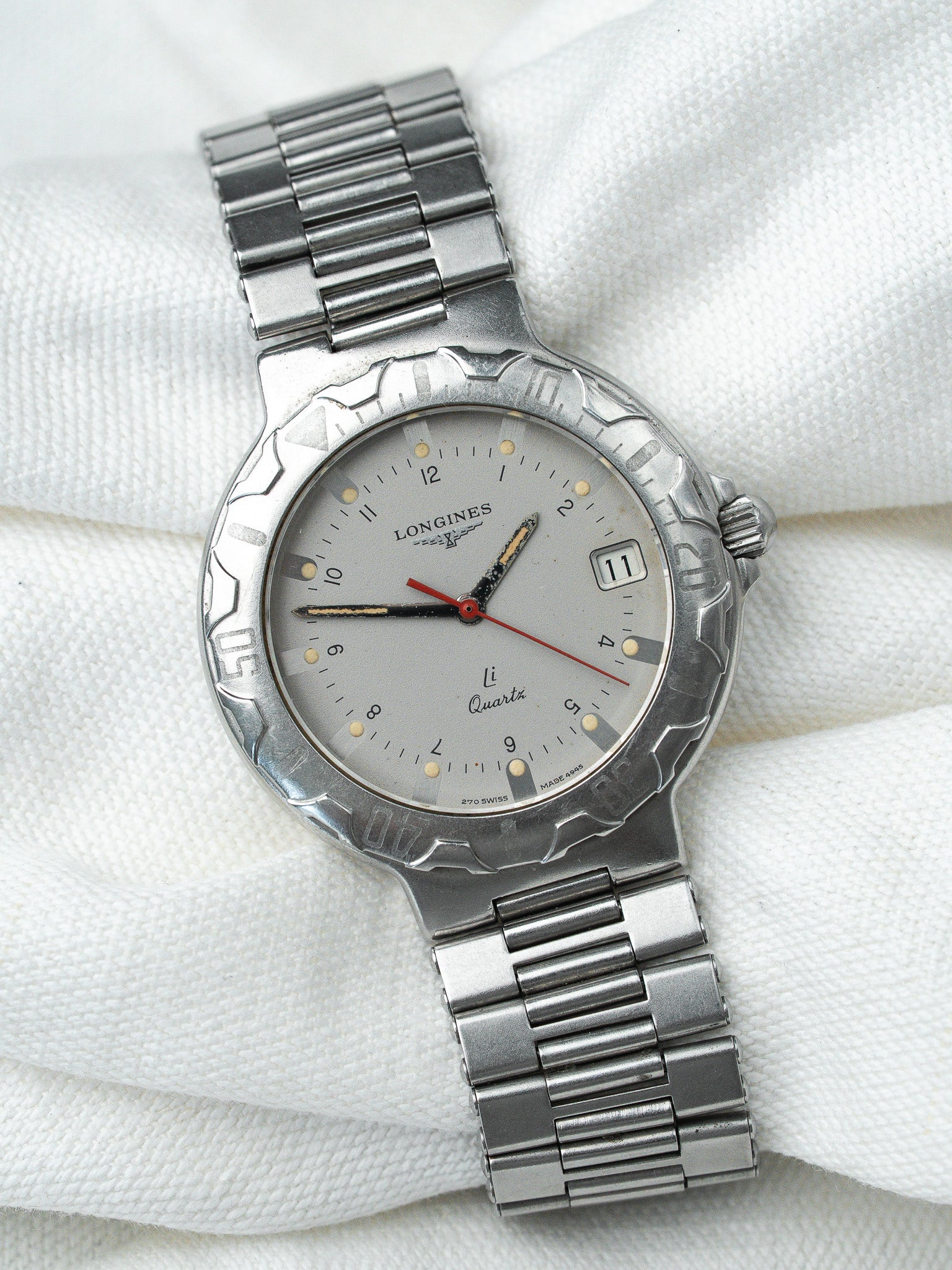 Montre Longines Conquest Vintage - Acier Li-Quartz Trotteuse Rouge (1980) - Atelier Victor