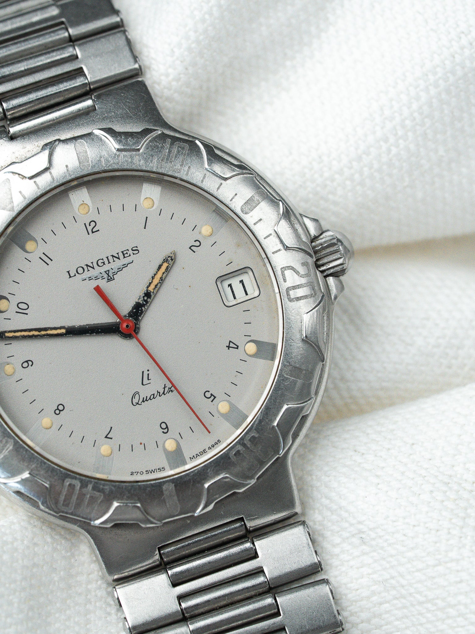 Montre Longines Conquest Vintage - Acier Li-Quartz Trotteuse Rouge (1980) - Atelier Victor