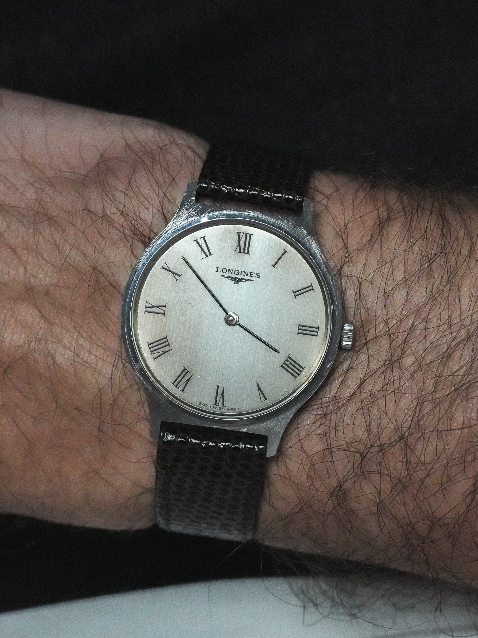 Longines Flagship Vintage Watch - 33mm Stainless Steel with Roman Numerals (1970s)