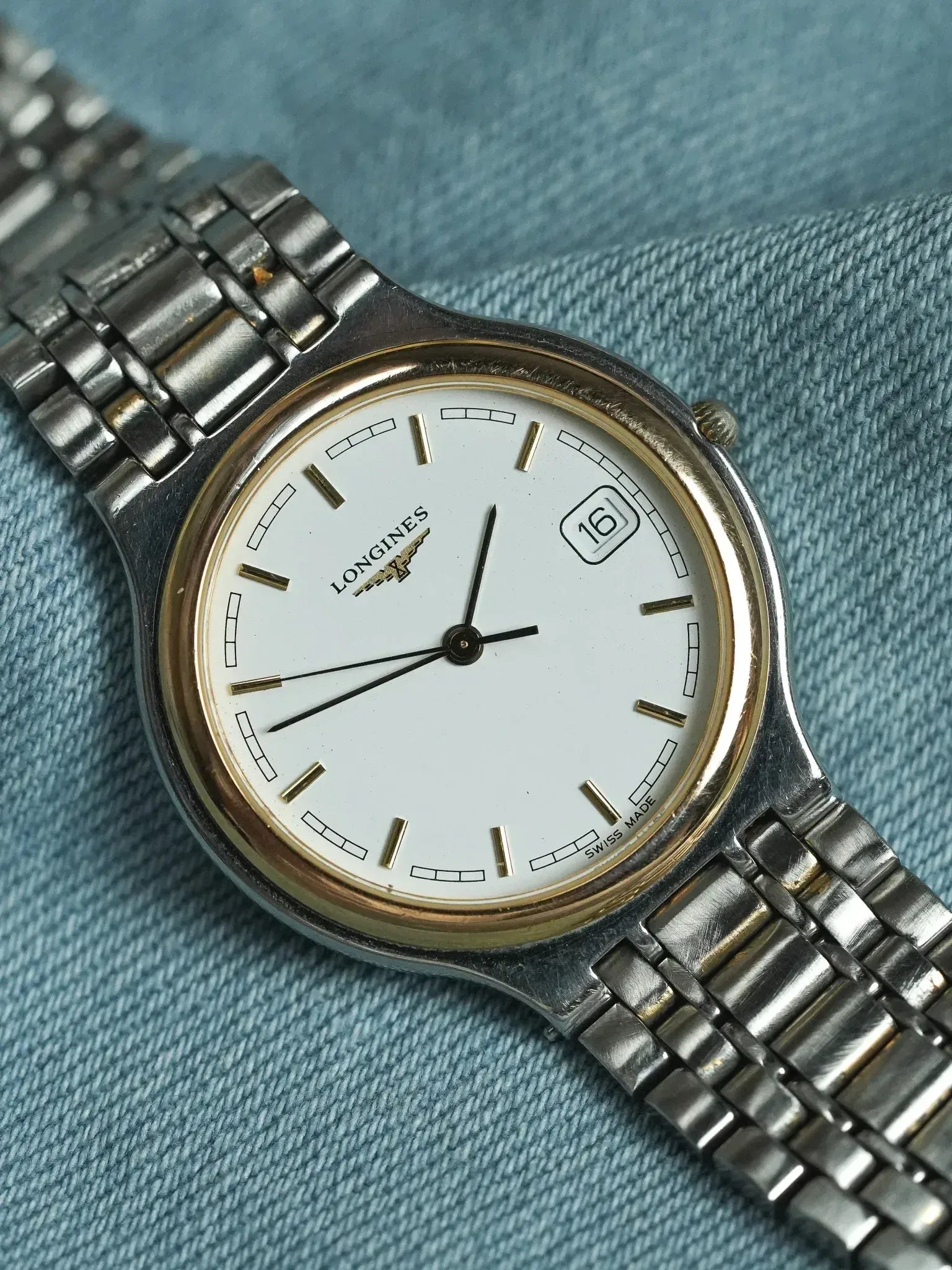 Montre Longines Flagship Vintage - Ronde Or Maille Acier (Années 1980) - Atelier Victor