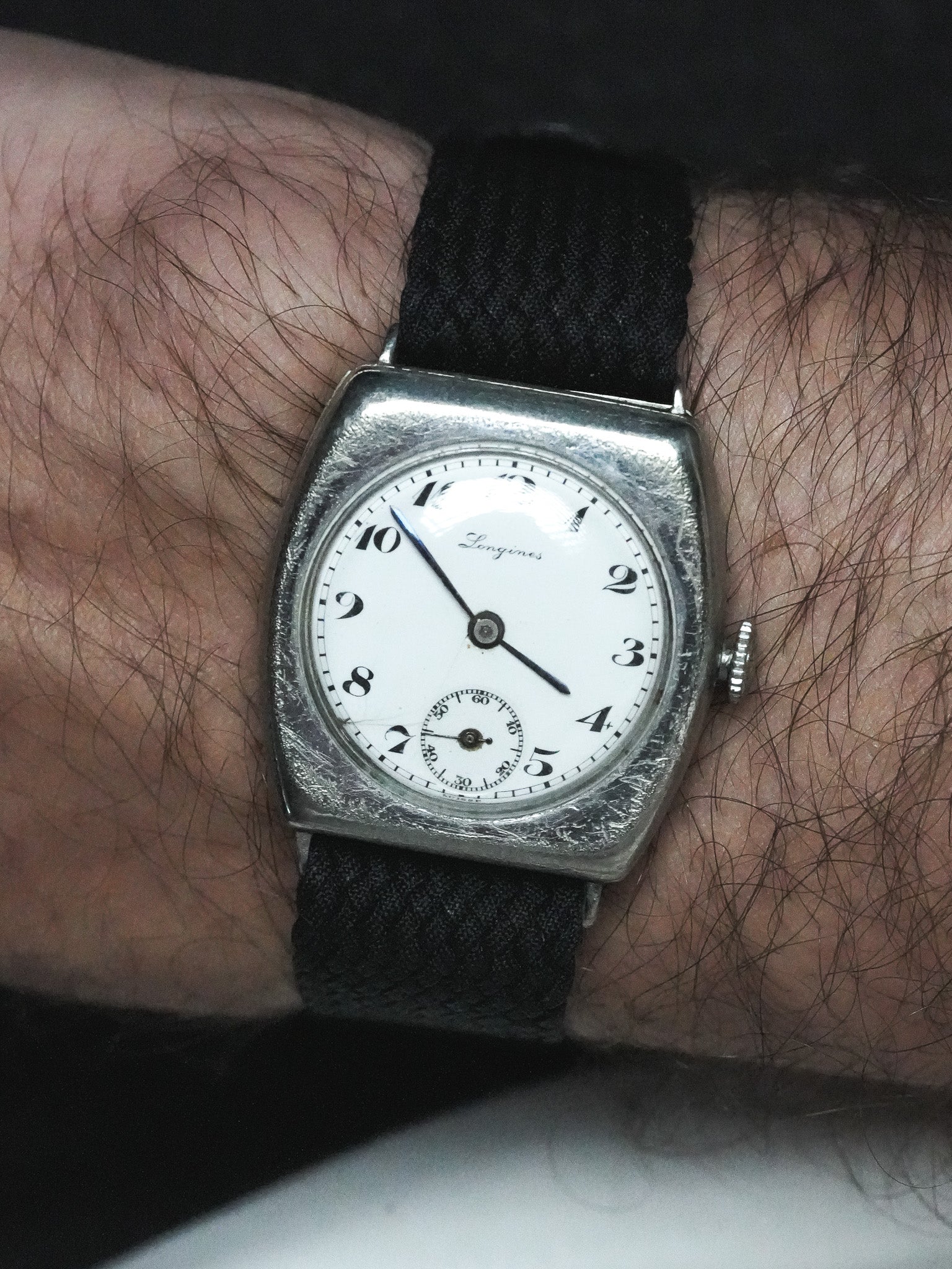 Vintage Longines Militaire WW1 Watch - Chrome Cushion (1913)