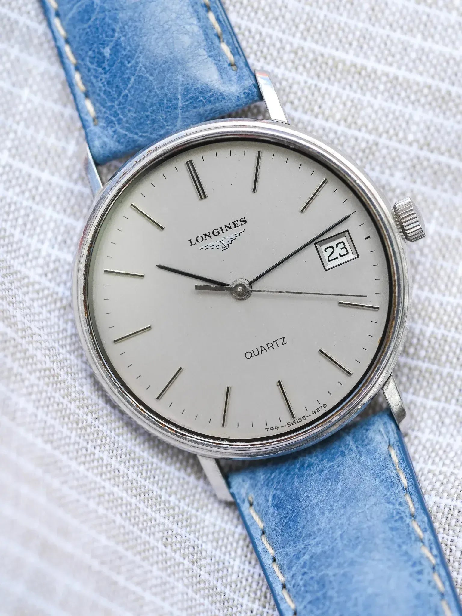 Montre Longines Vintage - 34mm Acier Date Ronde (Années 1980) - Atelier Victor