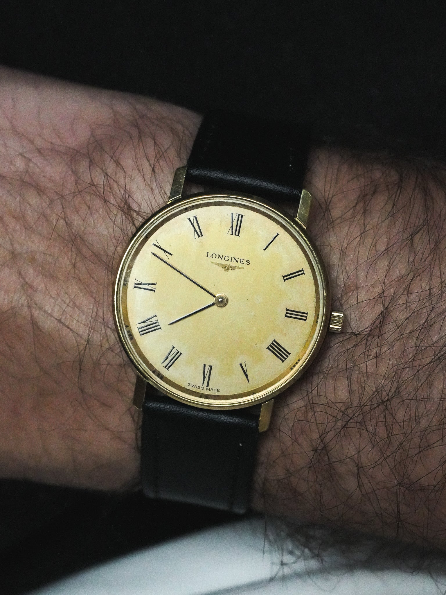 Longines Vintage Watch - 34mm Gold-Plated with Roman Numerals (1978)