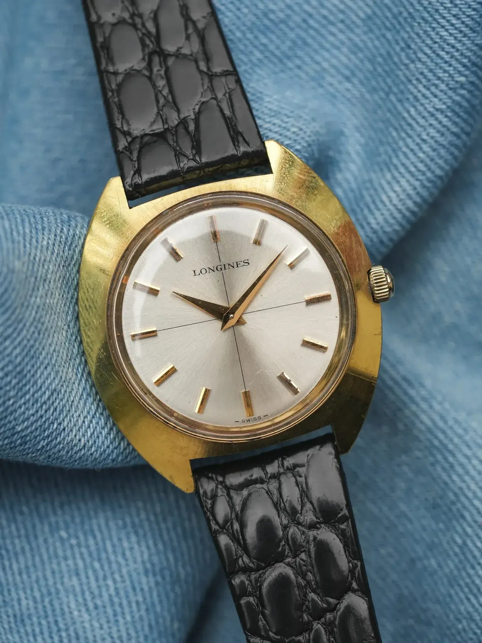 Montre Longines Vintage Disco - Plaqué Or Manuel (Années 1970) - Atelier Victor