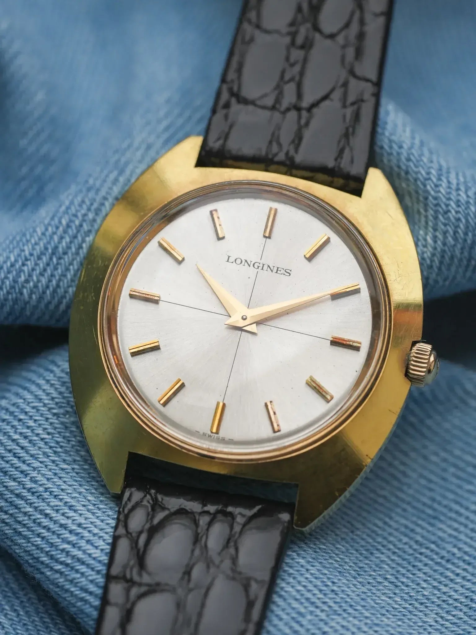 Montre Longines Vintage Disco - Plaqué Or Manuel (Années 1970) - Atelier Victor