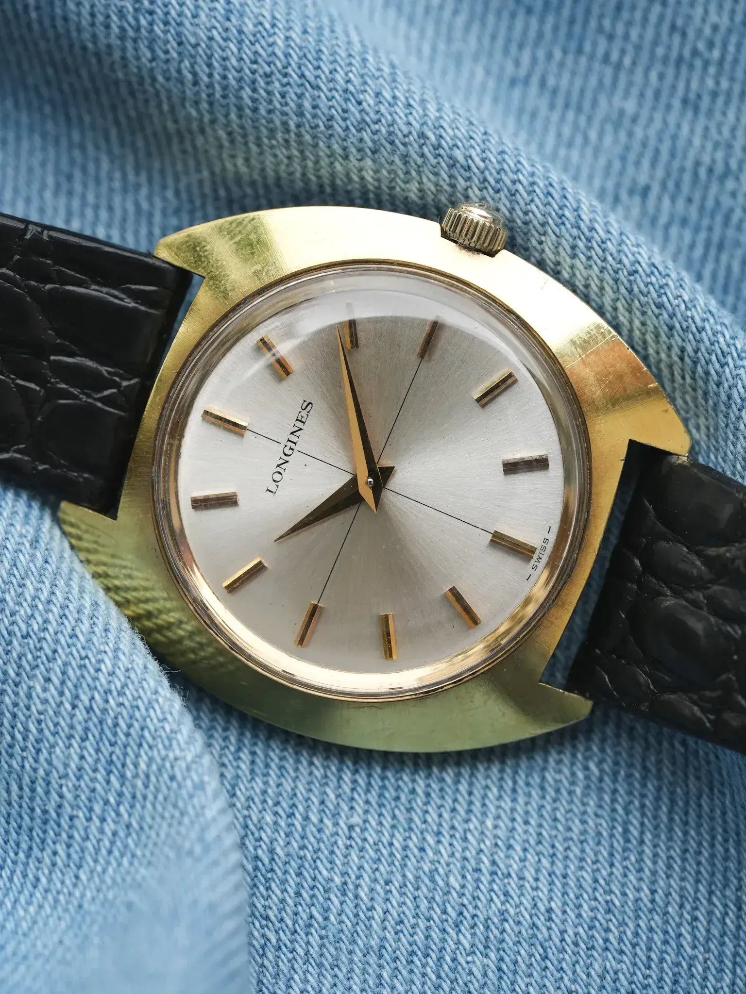 Montre Longines Vintage Disco - Plaqué Or Manuel (Années 1970) - Atelier Victor