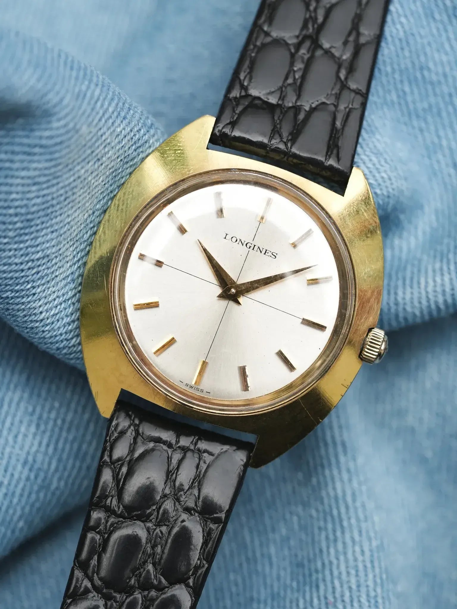 Montre Longines Vintage Disco - Plaqué Or Manuel (Années 1970) - Atelier Victor