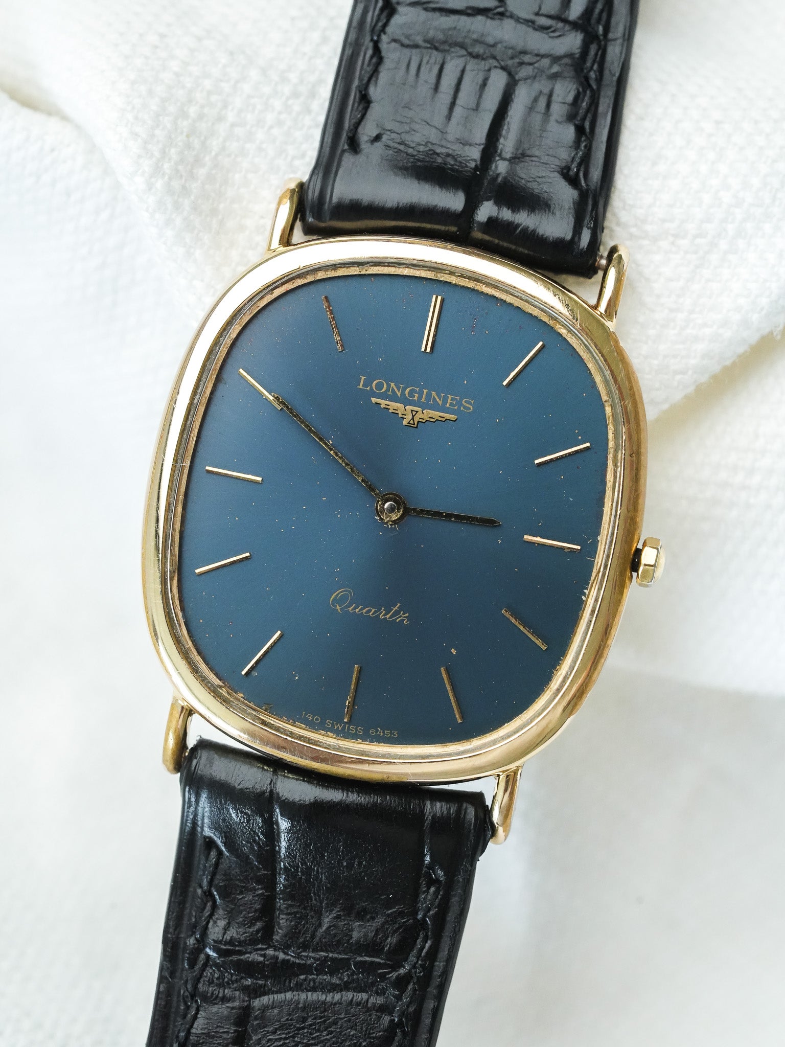 Montre Longines Vintage - Ellipse Bleu nuit patiné (1980) - Atelier Victor