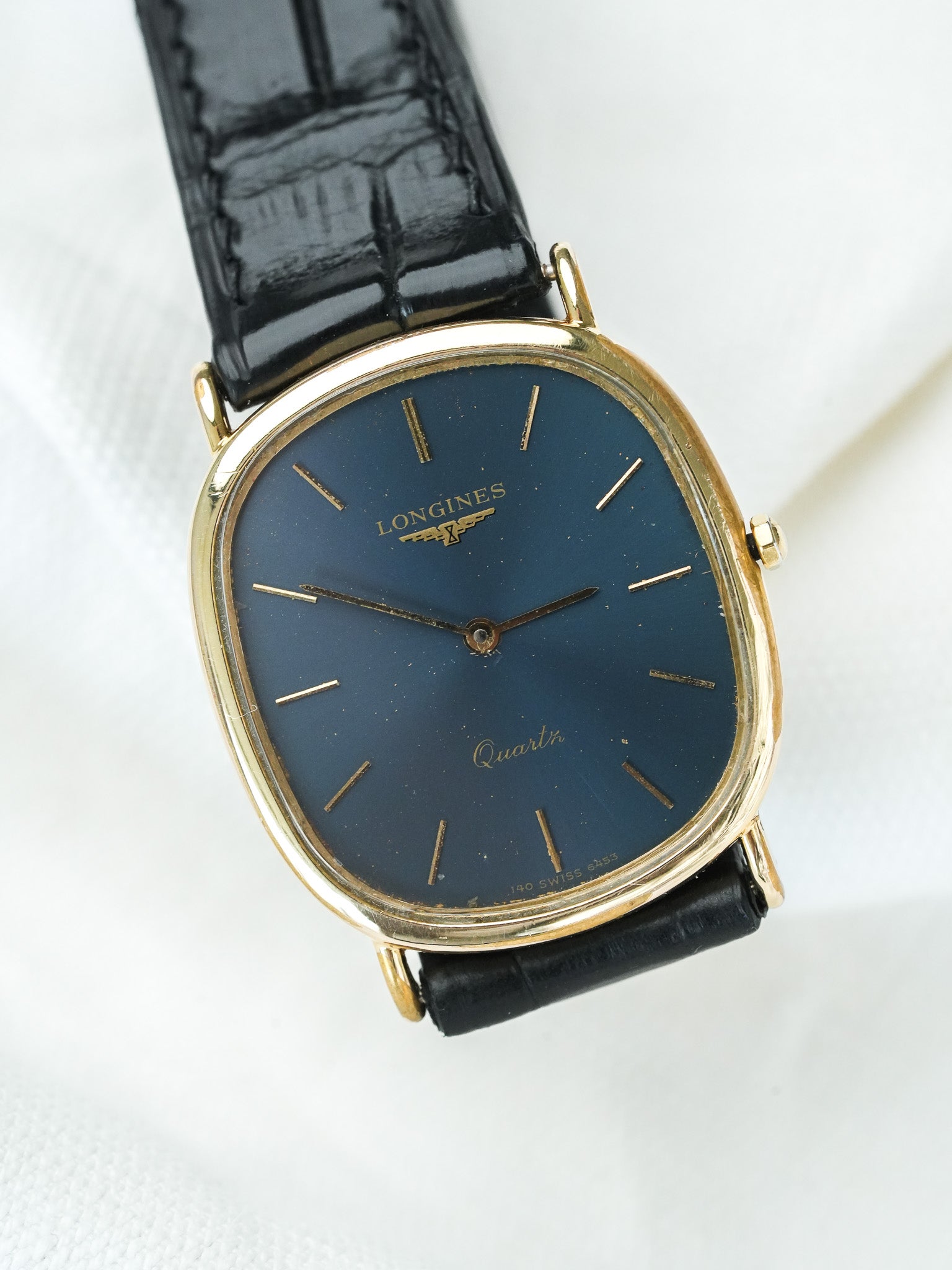 Montre Longines Vintage - Ellipse Bleu nuit patiné (1980) - Atelier Victor