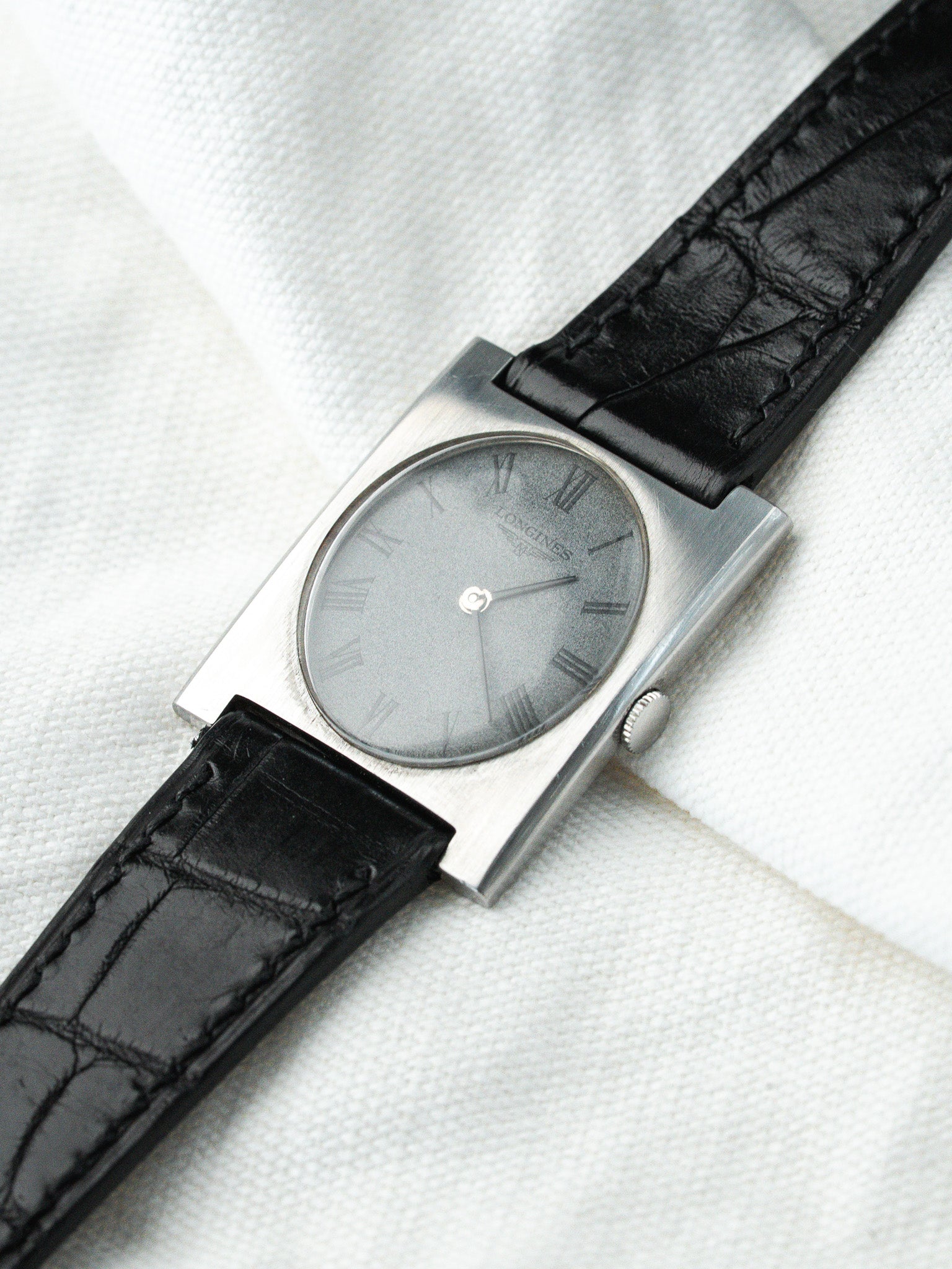 Montre Longines Vintage - Tank Acier Gris Sablé (1997) - Atelier Victor