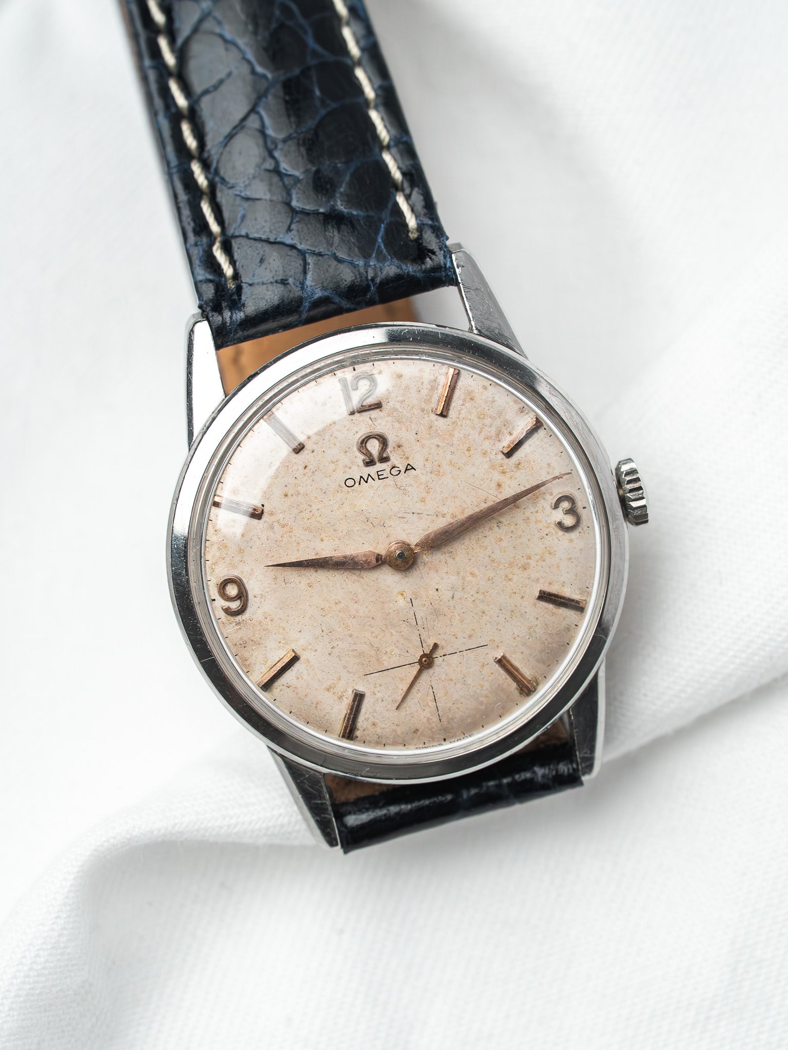Montre Omega 14613 Acier Calibre 268 Manuel — Cadran Patiné (1959)
