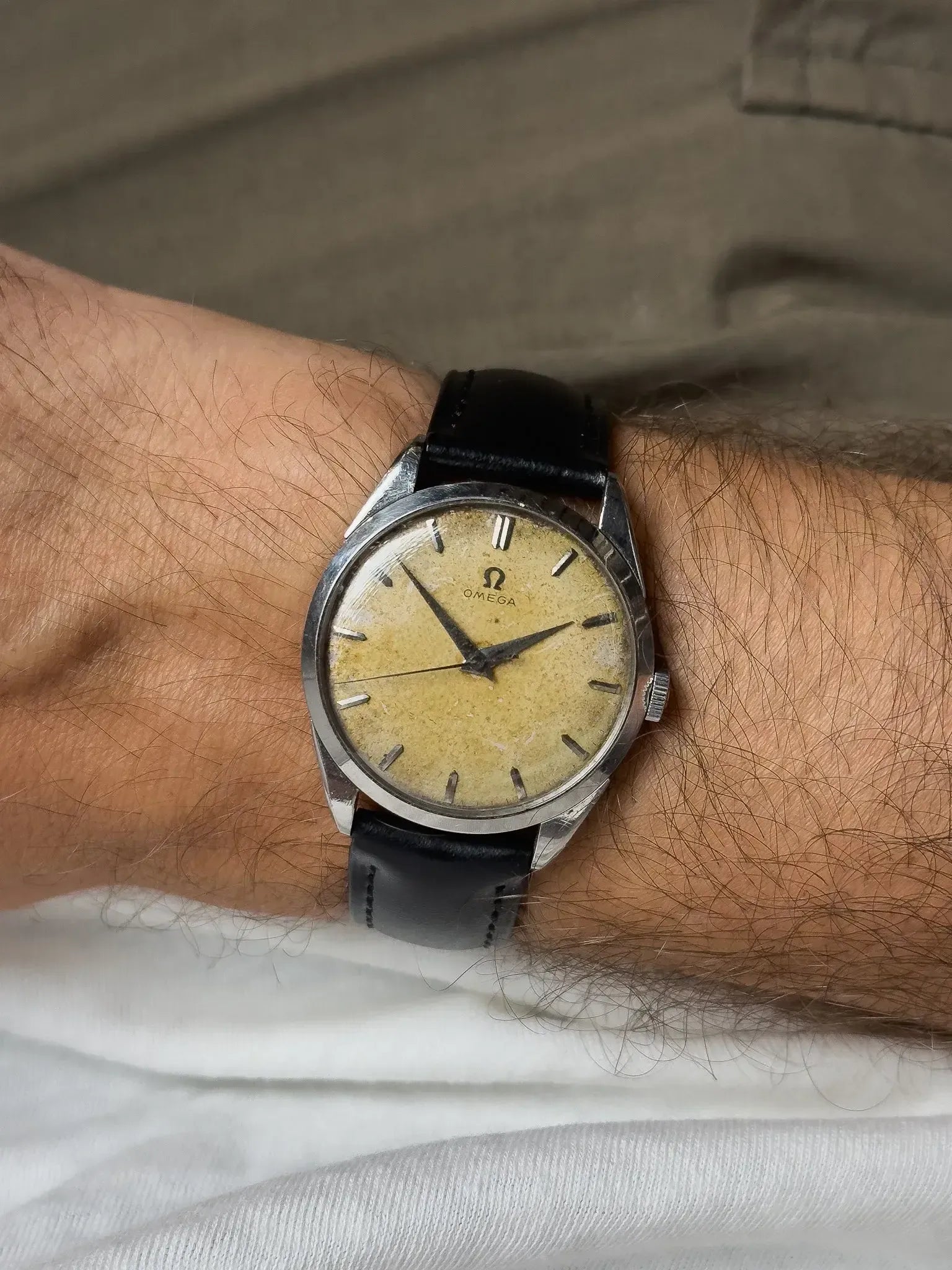 Montre Omega 2910-5 Vintage - 34mm Acier Patine (1958) - Atelier Victor