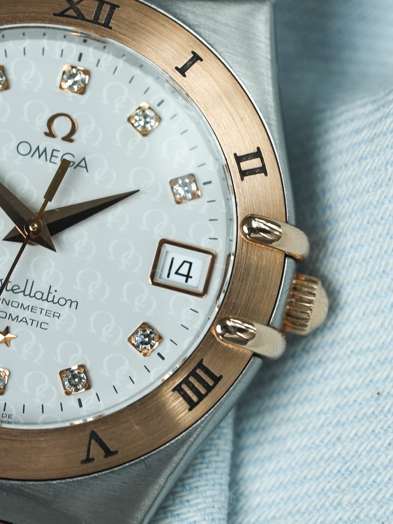 Reloj Omega Constellation 50th Anniversary 1304.35.00 - Acero Oro Rosa Diamantes (Años 2000)