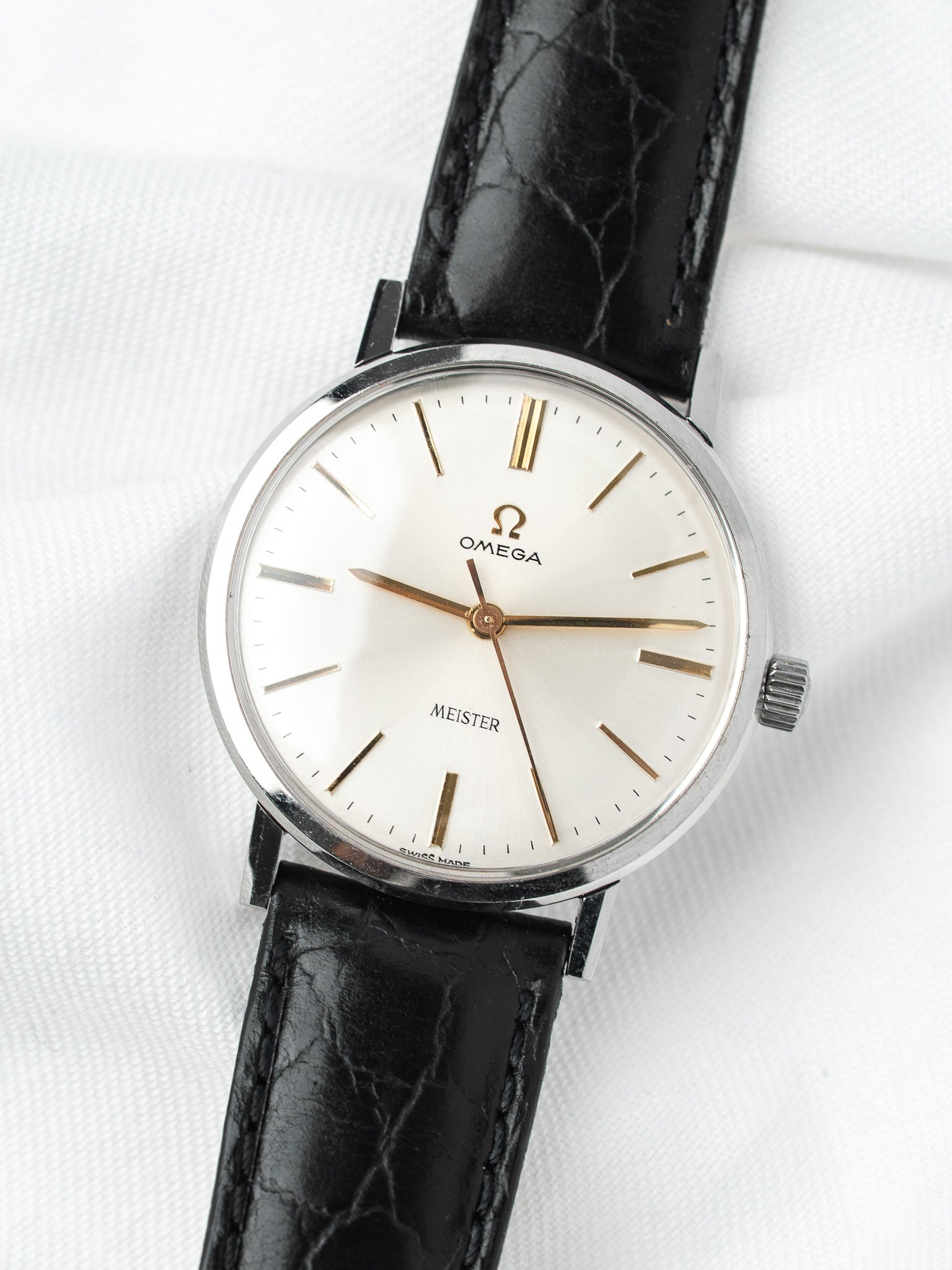 Montre Omega Meister Acier — Cadran Argenté Soleillé (1964)