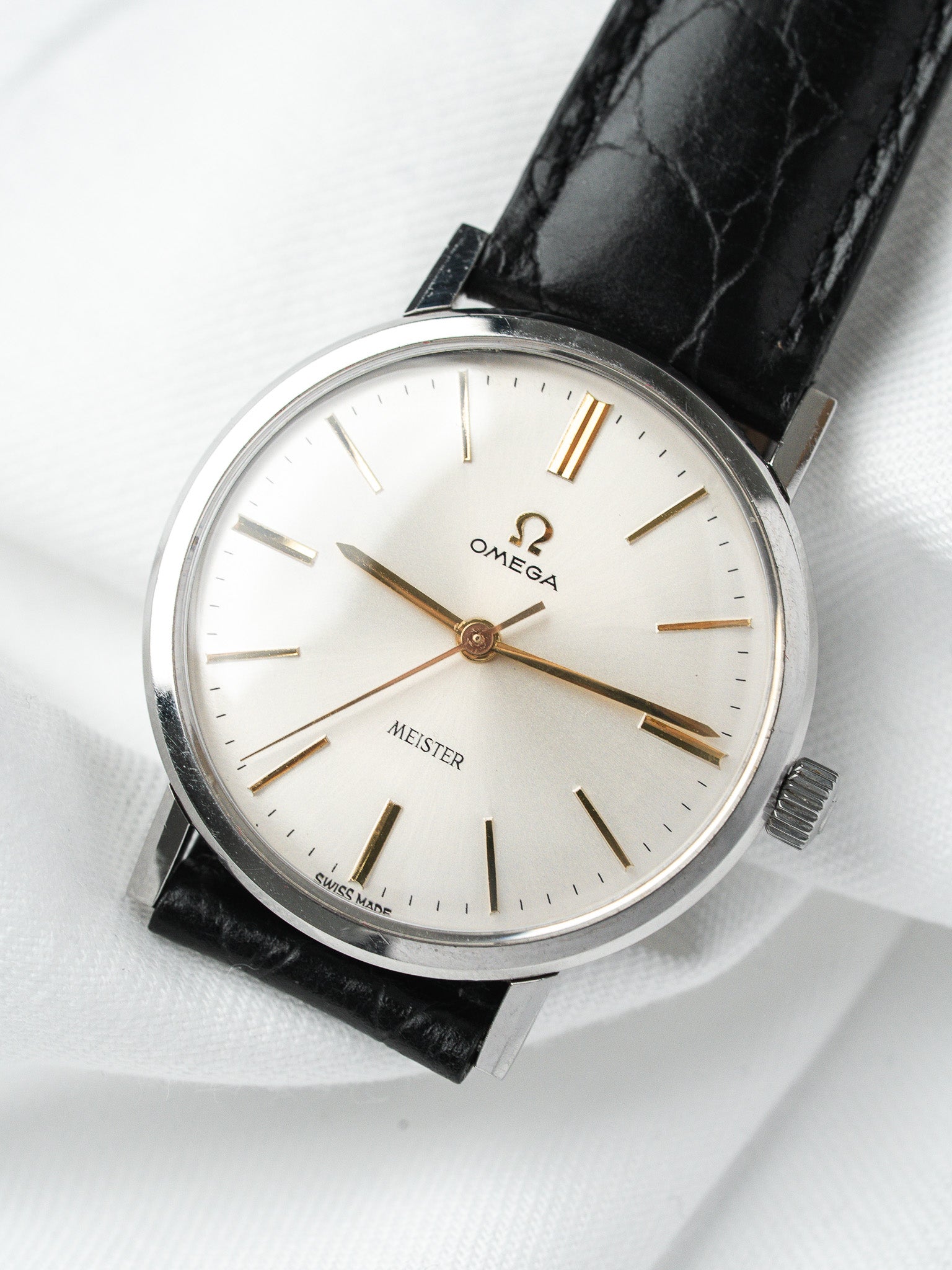Montre Omega Meister Acier — Cadran Argenté Soleillé (1964)