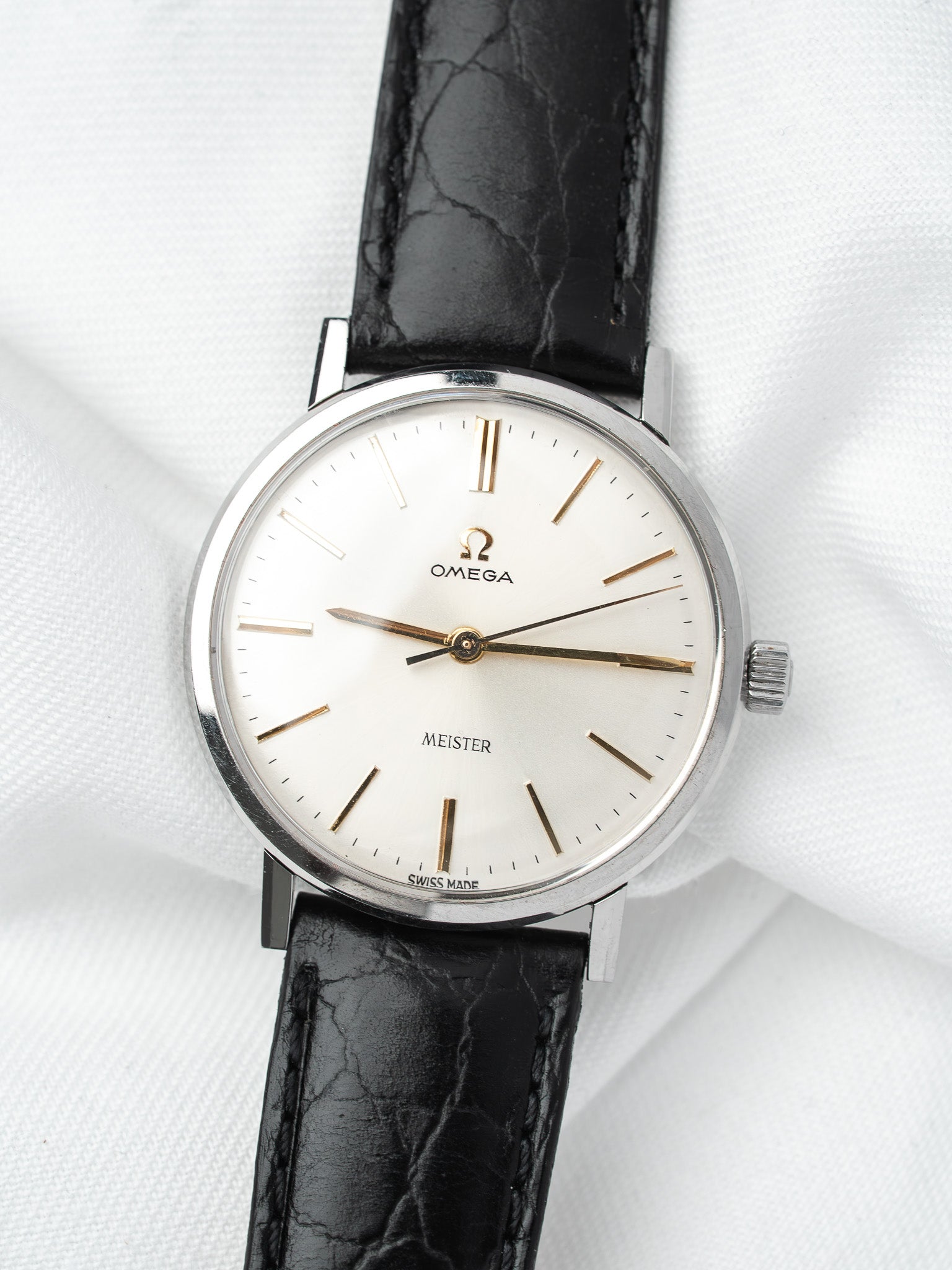Montre Omega Meister Acier — Cadran Argenté Soleillé (1964)