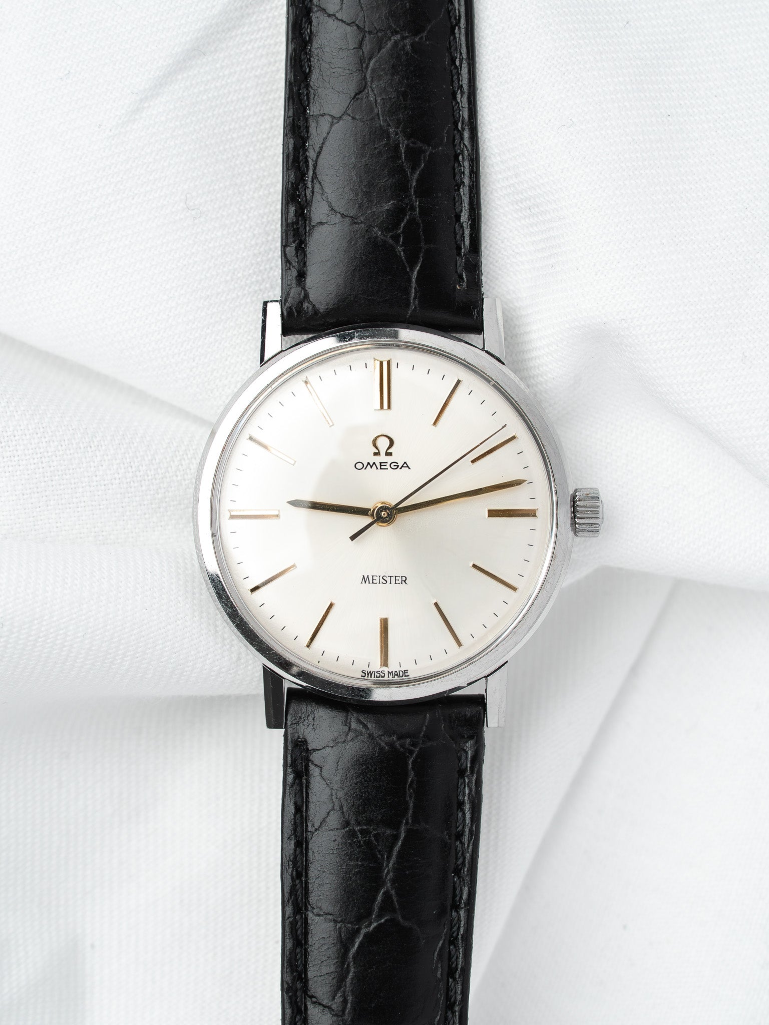 Montre Omega Meister Acier — Cadran Argenté Soleillé (1964)