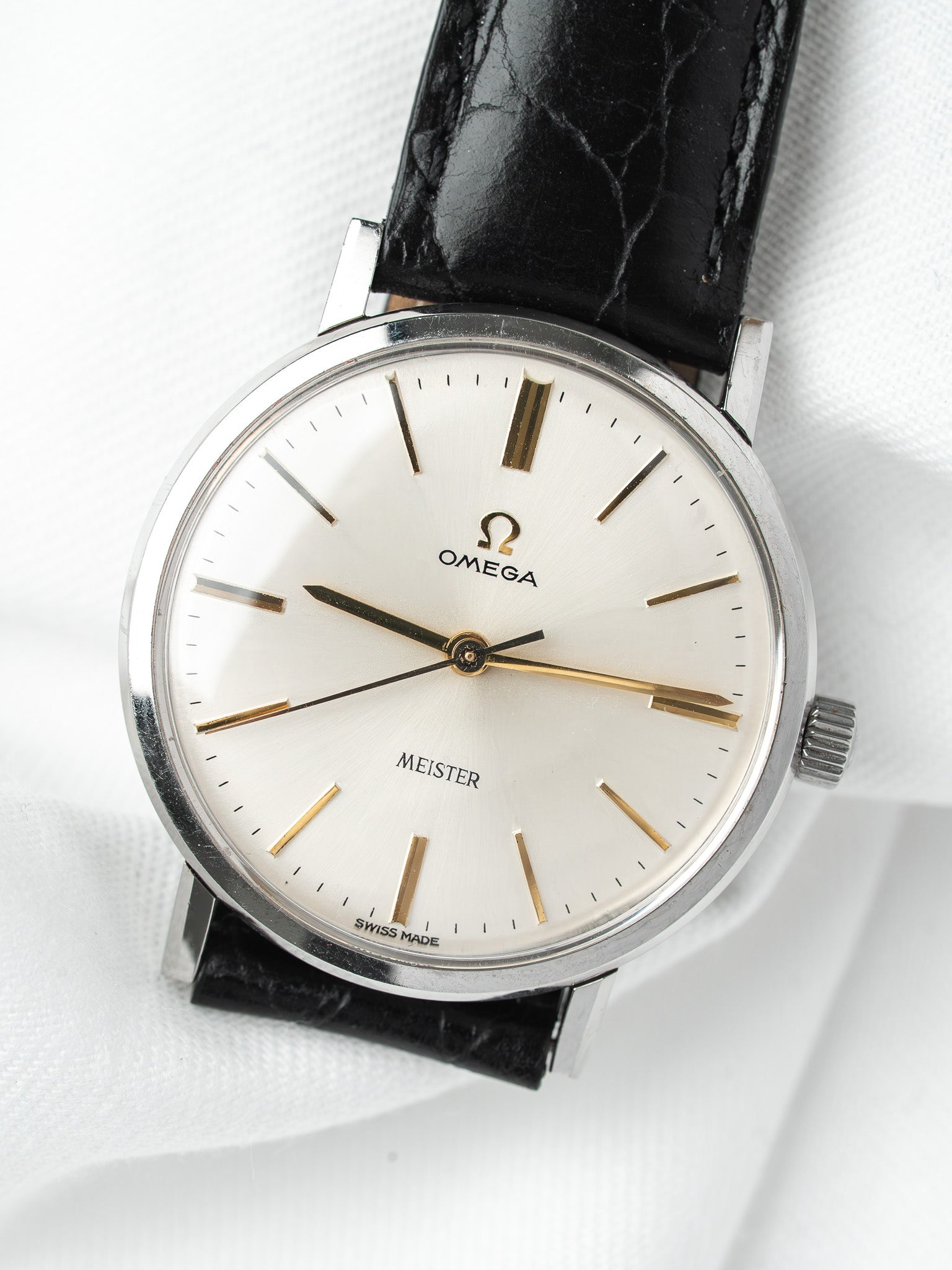 Montre Omega Meister Acier — Cadran Argenté Soleillé (1964)