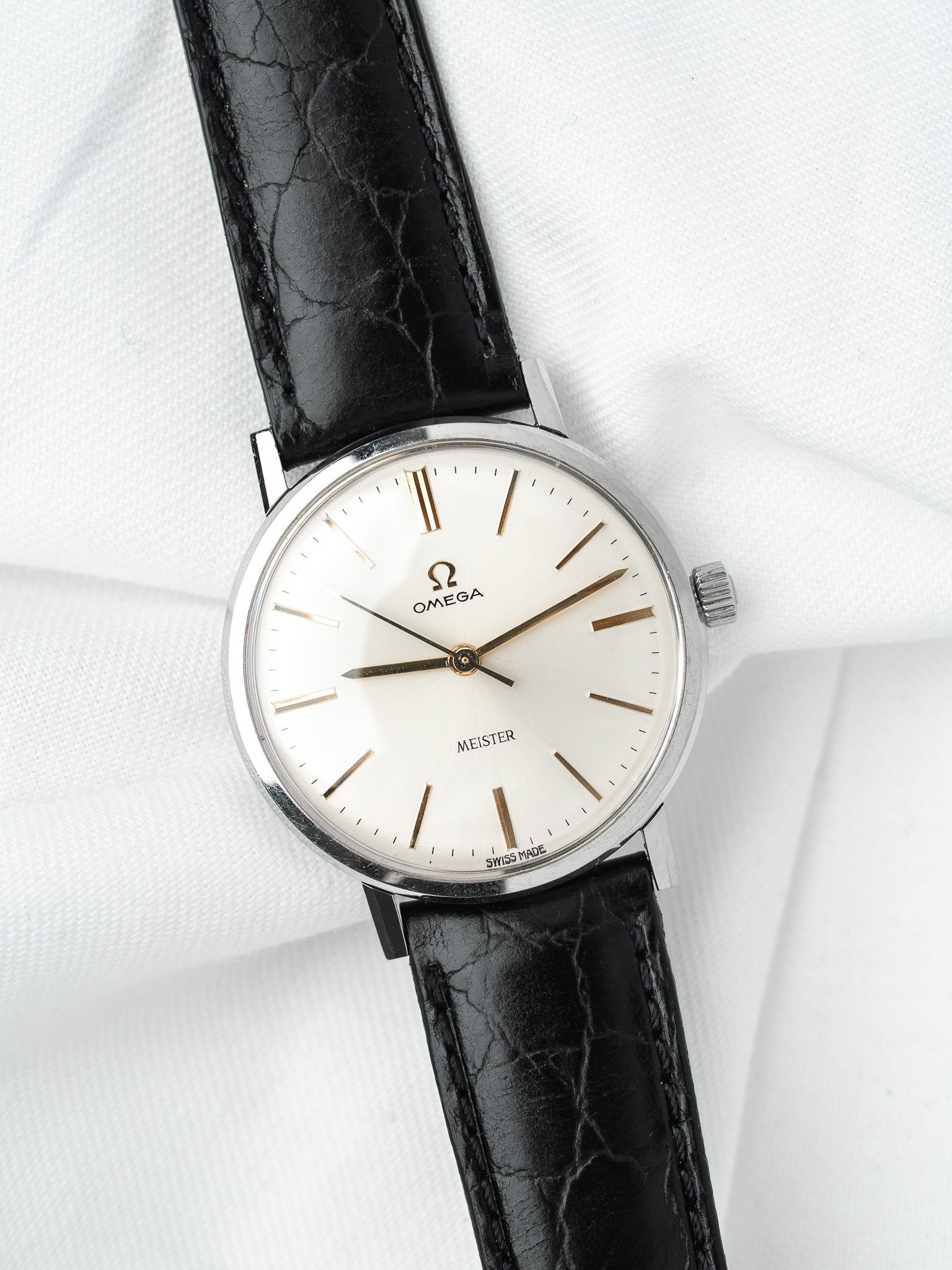 Montre Omega Meister Acier — Cadran Argenté Soleillé (1964)