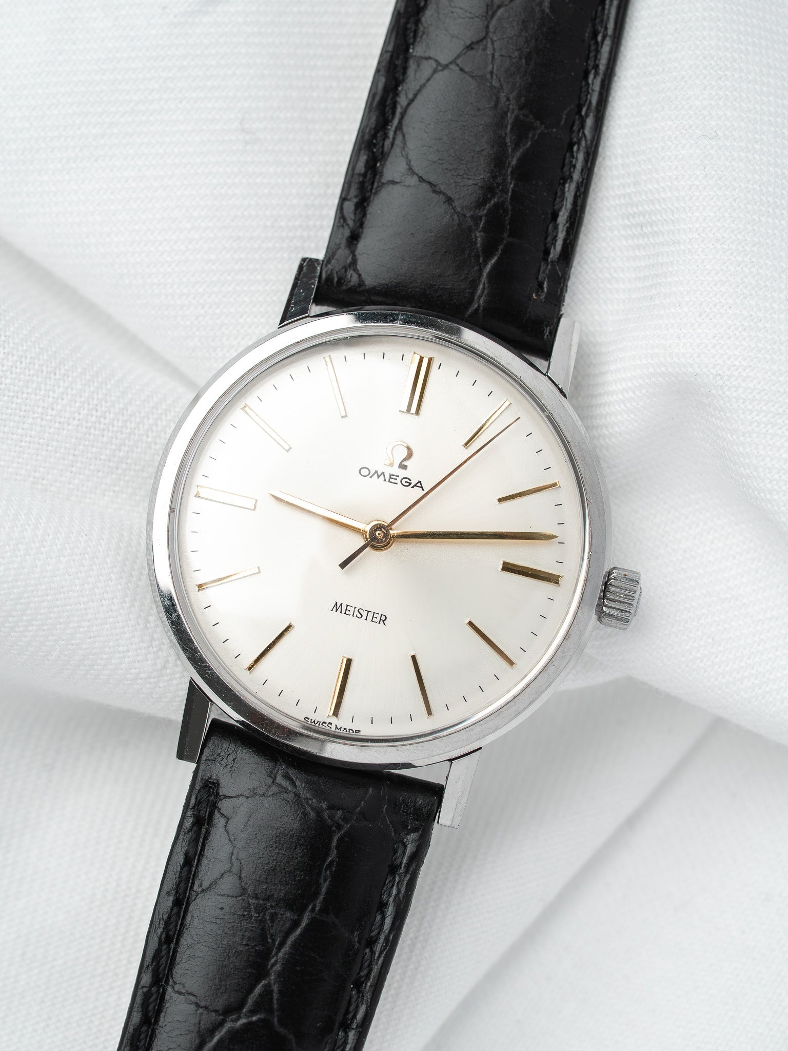 Montre Omega Meister Acier — Cadran Argenté Soleillé (1964)