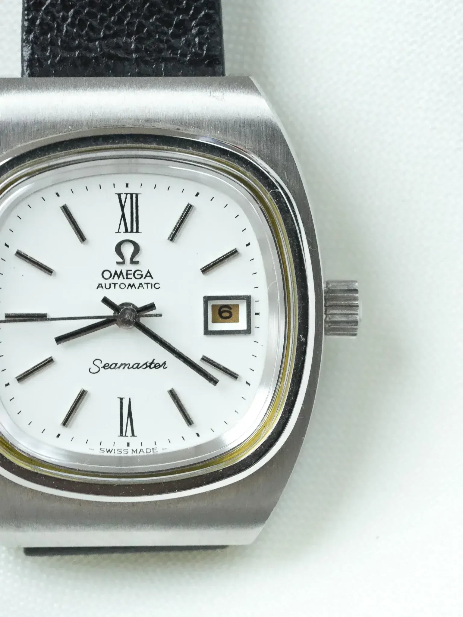 Montre Omega Seamaster Vintage - réf.566.0085 Mini TV blanc automatique - neuve de stock - 1970 - Atelier Victor