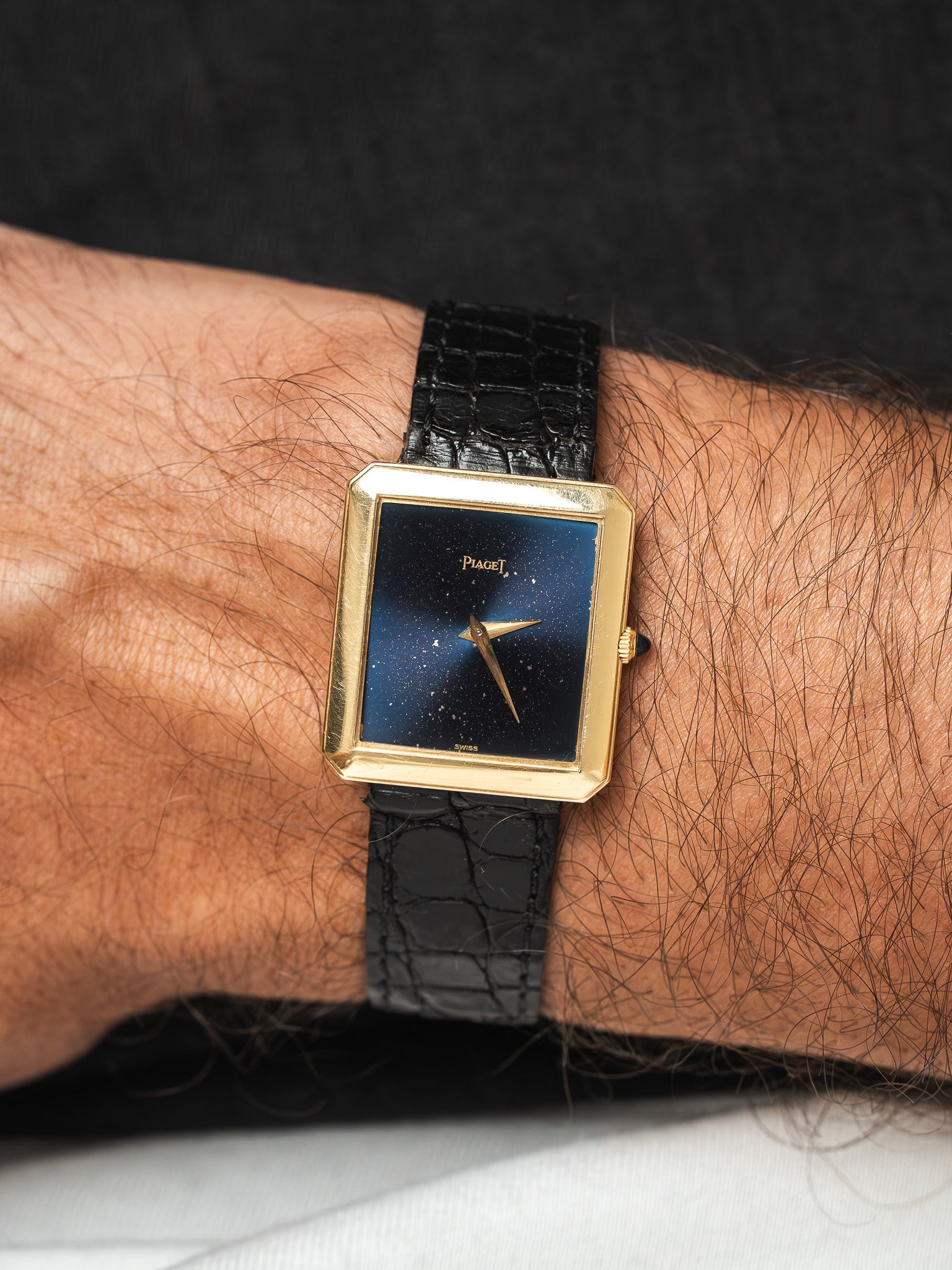 Montre Piaget Vintage Protocole 91542 — Cadran Bleu Constellé (1970s)