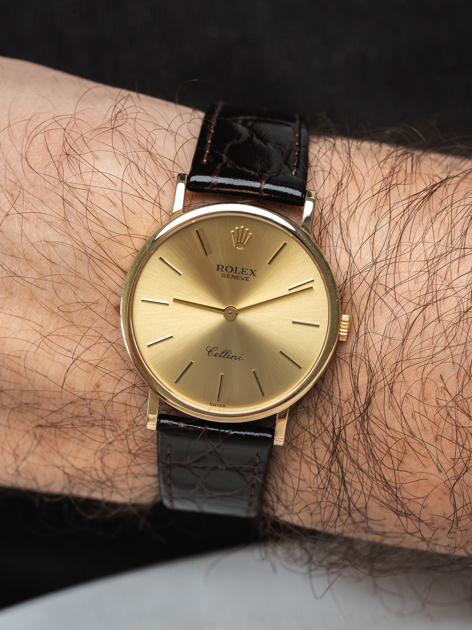 Reloj Rolex Cellini Vintage 5112/8 de oro amarillo 18k — esfera dorada (1995)