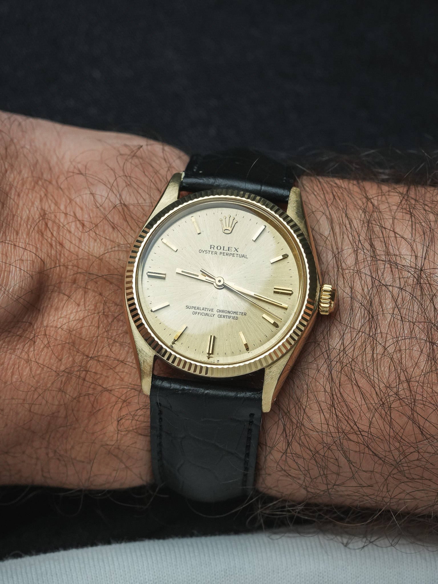 Montre Rolex Oyster 1005 Vintage - 34mm or jaune (1963) - Atelier Victor