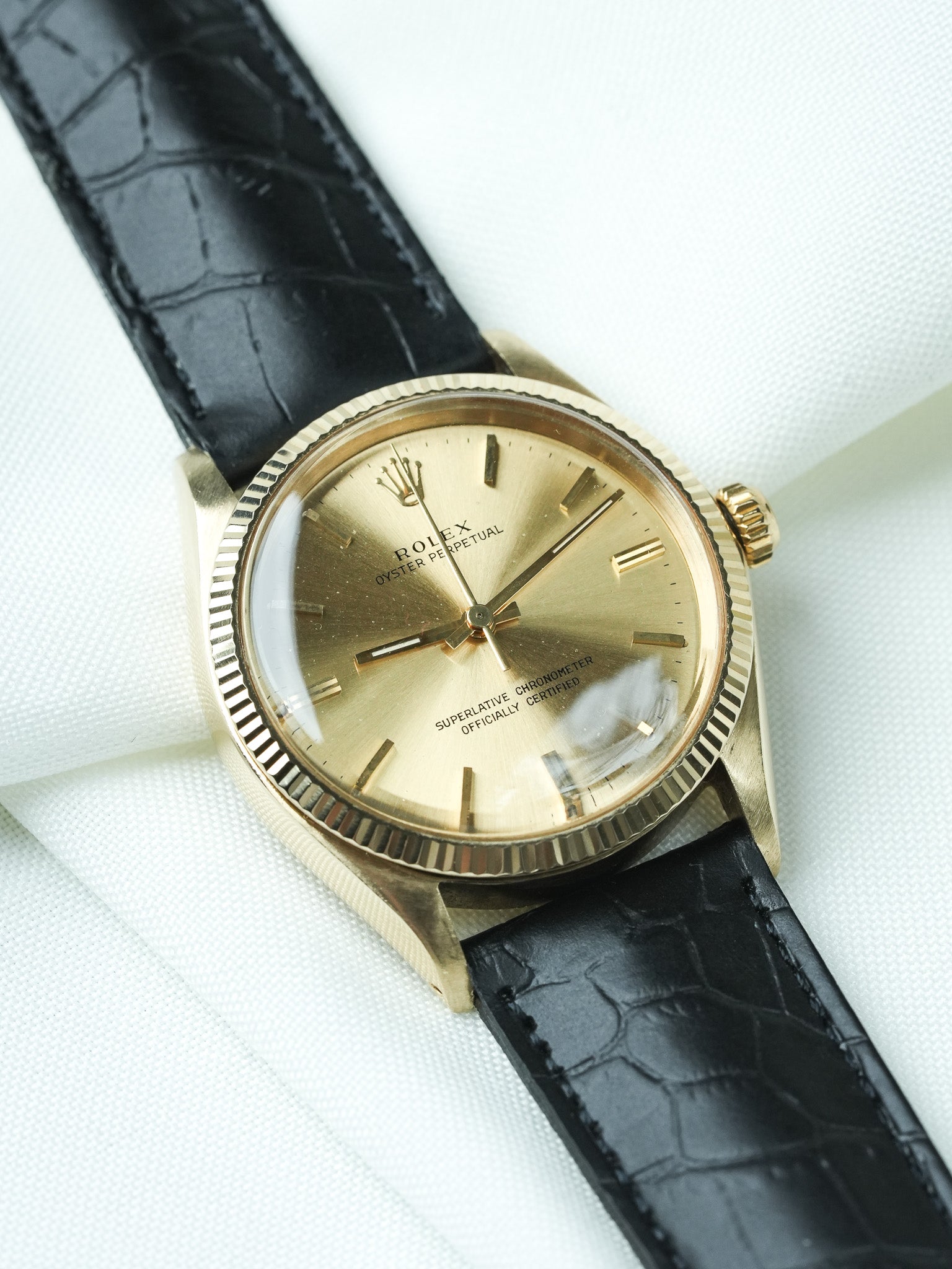 Montre Rolex Oyster 1005 Vintage - 34mm or jaune (1963) - Atelier Victor