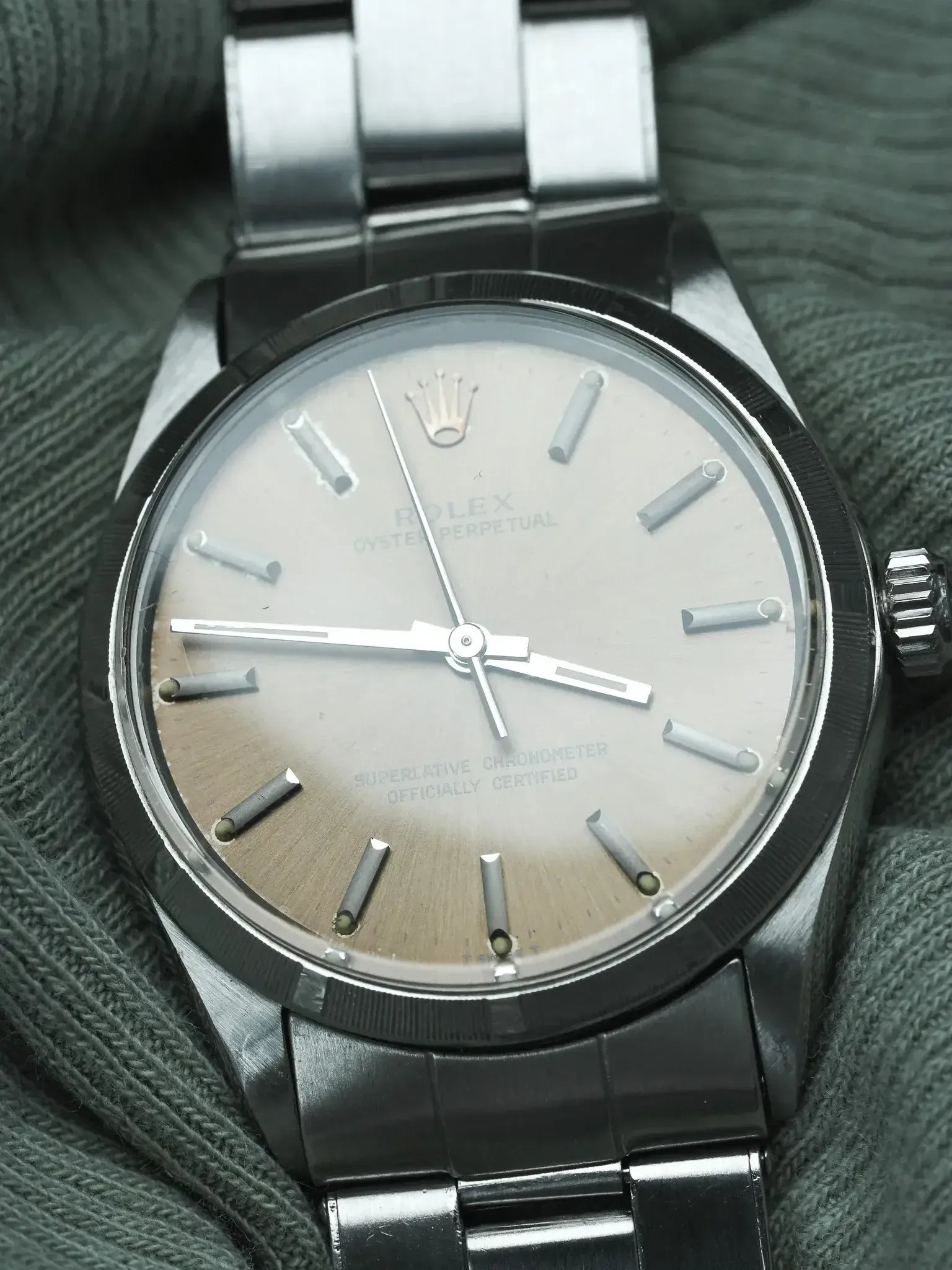 ساعة رولكس أويستر بيربتشوال فنتج (1966) – مرجع. 1003 COSC قرص بني و إطار محفور