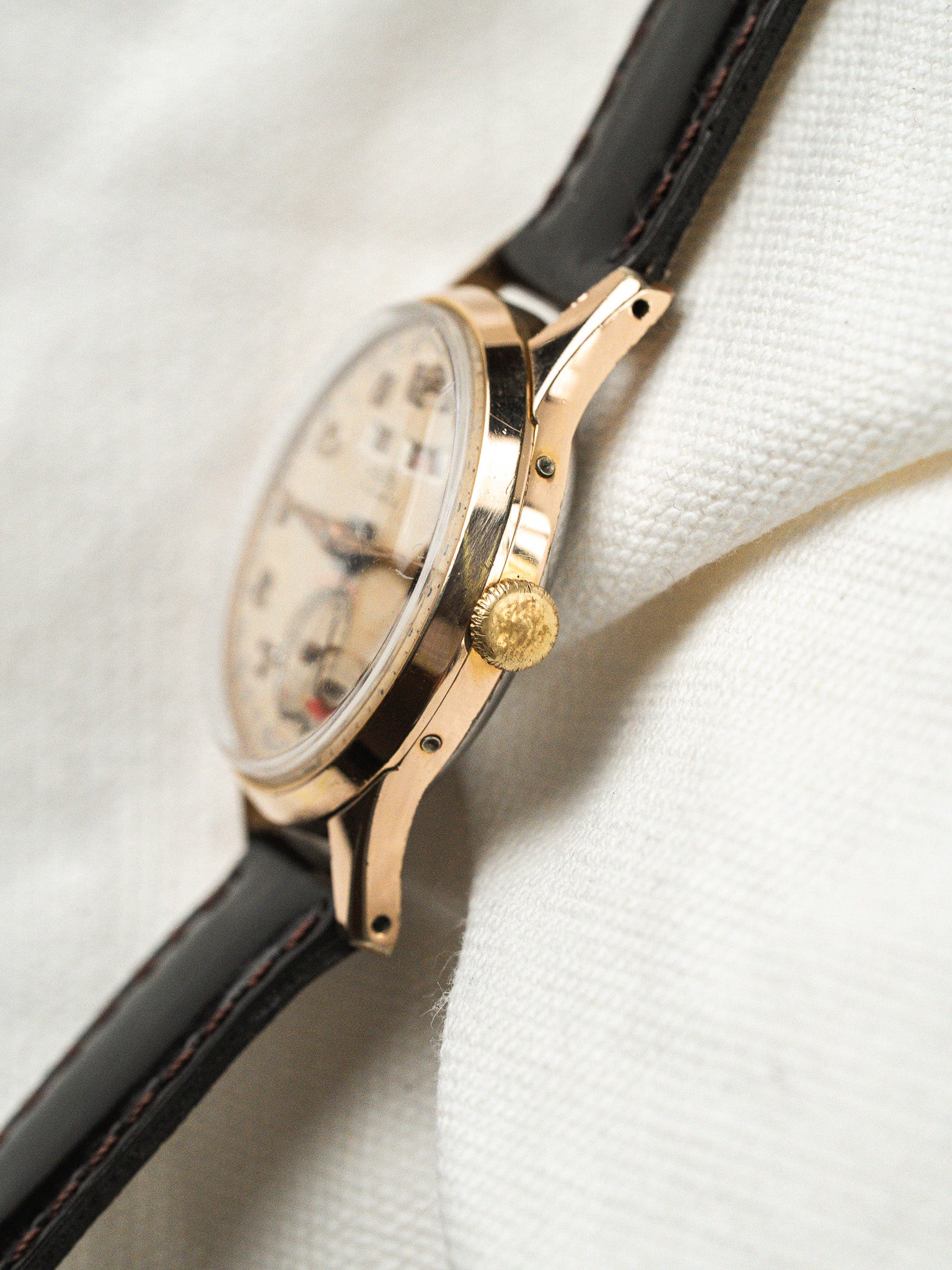 Vintage Ruko Triple Calendar Rose Gold-Plated Watch — Swiss (1950s)